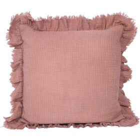 Almofada com Folho Quadrada 45x45cm Rosa