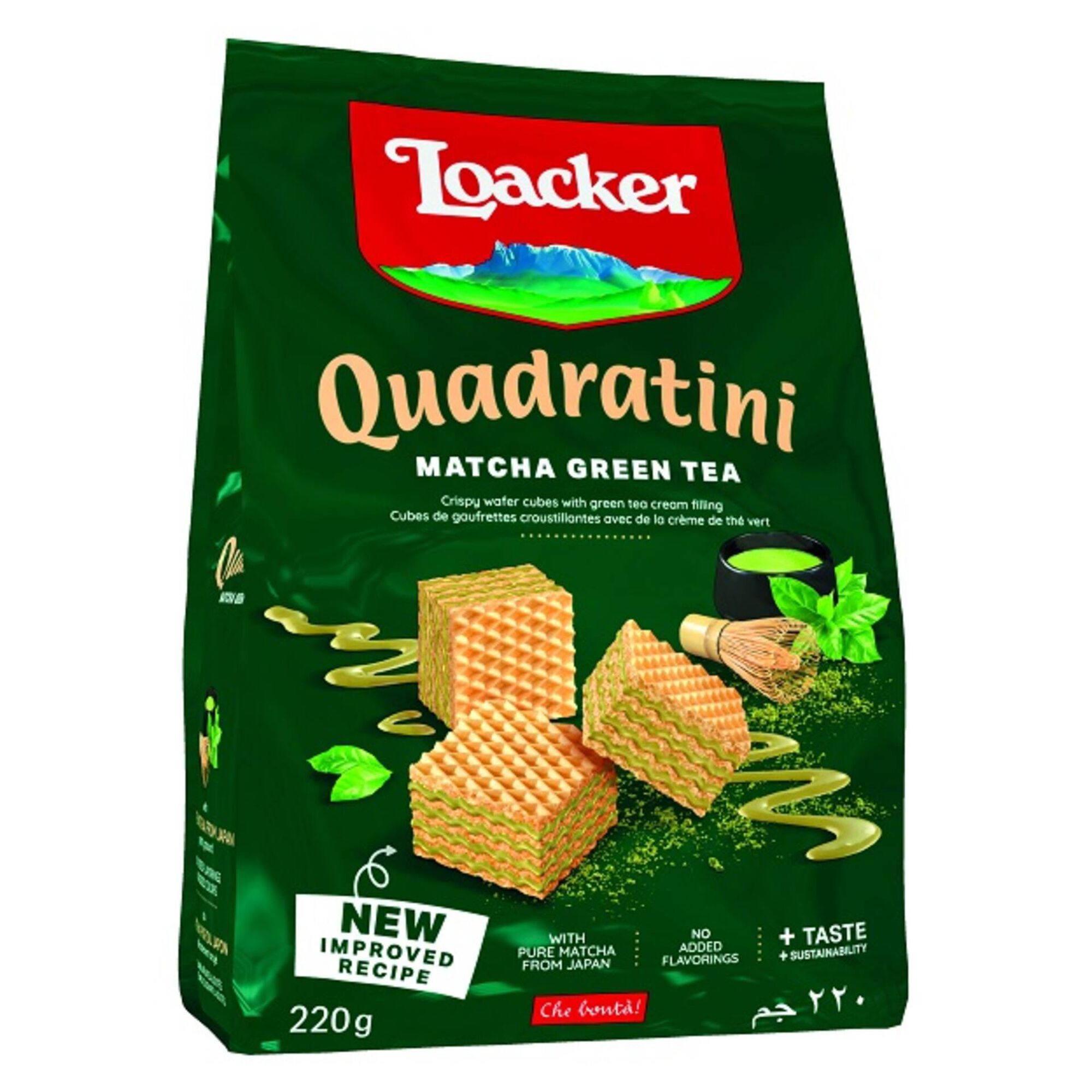 Bolachas Wafers Quadratini com Recheio de Matcha Bolachas Wafers Quadratini com Recheio de Matcha