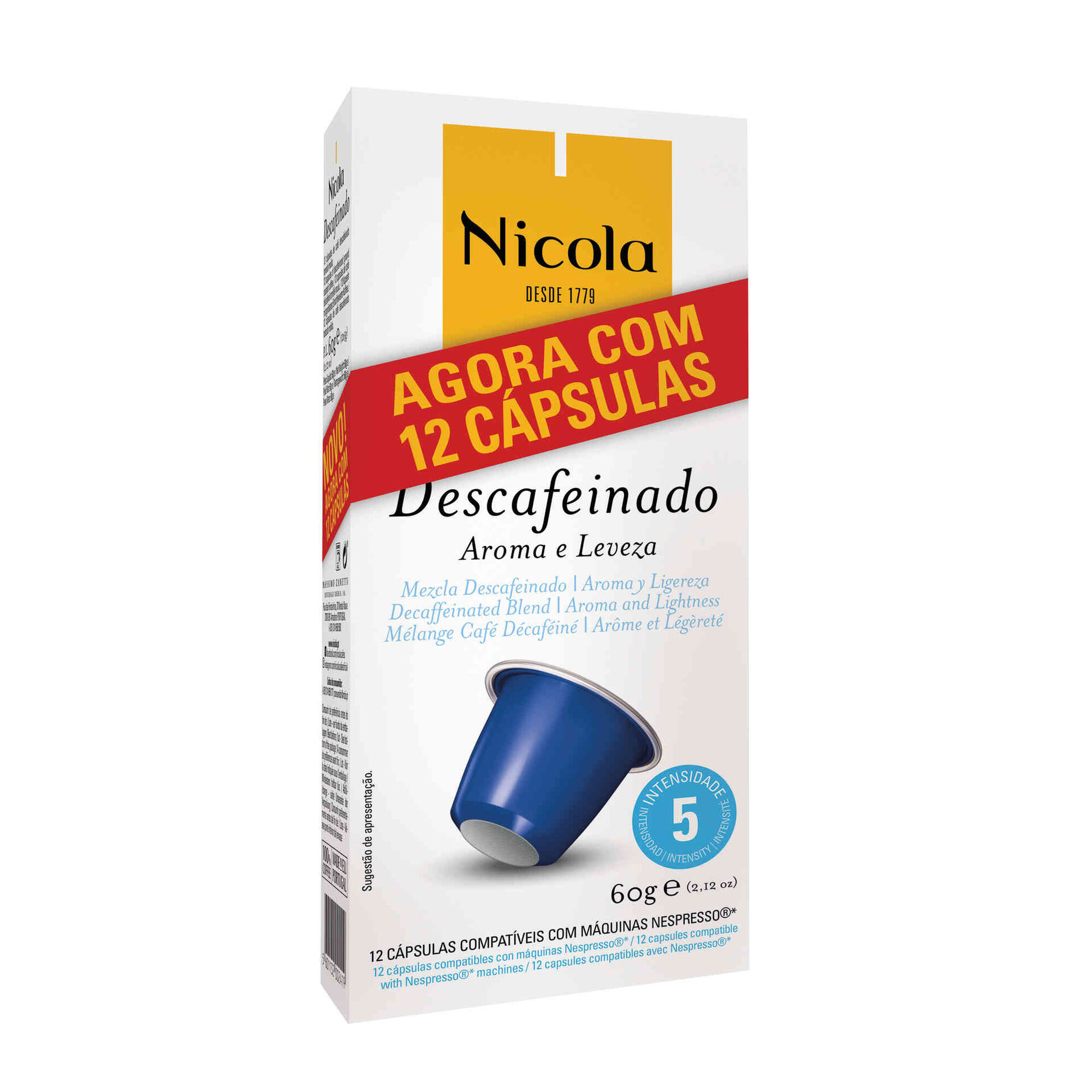 Cápsulas de Café Descafeinado Compatível com Nespresso Int 5 Cápsulas de Café Descafeinado Compatível com Nespresso Int 5