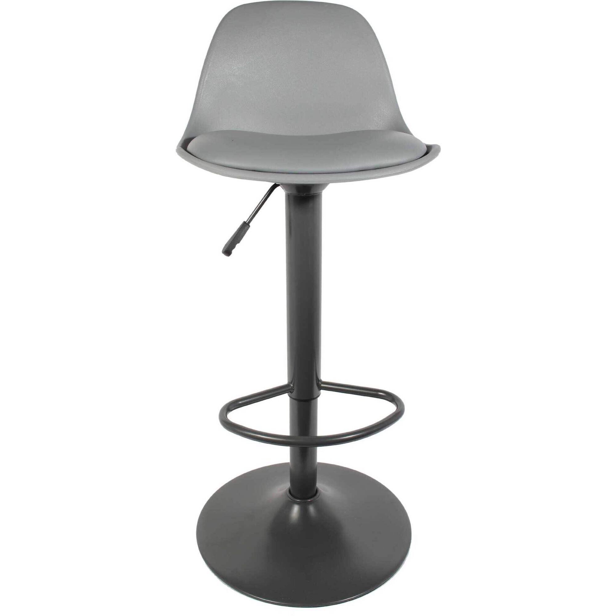 Conjunto de 2 Bancos Bar com Assento Acolchoado Cinza Isak