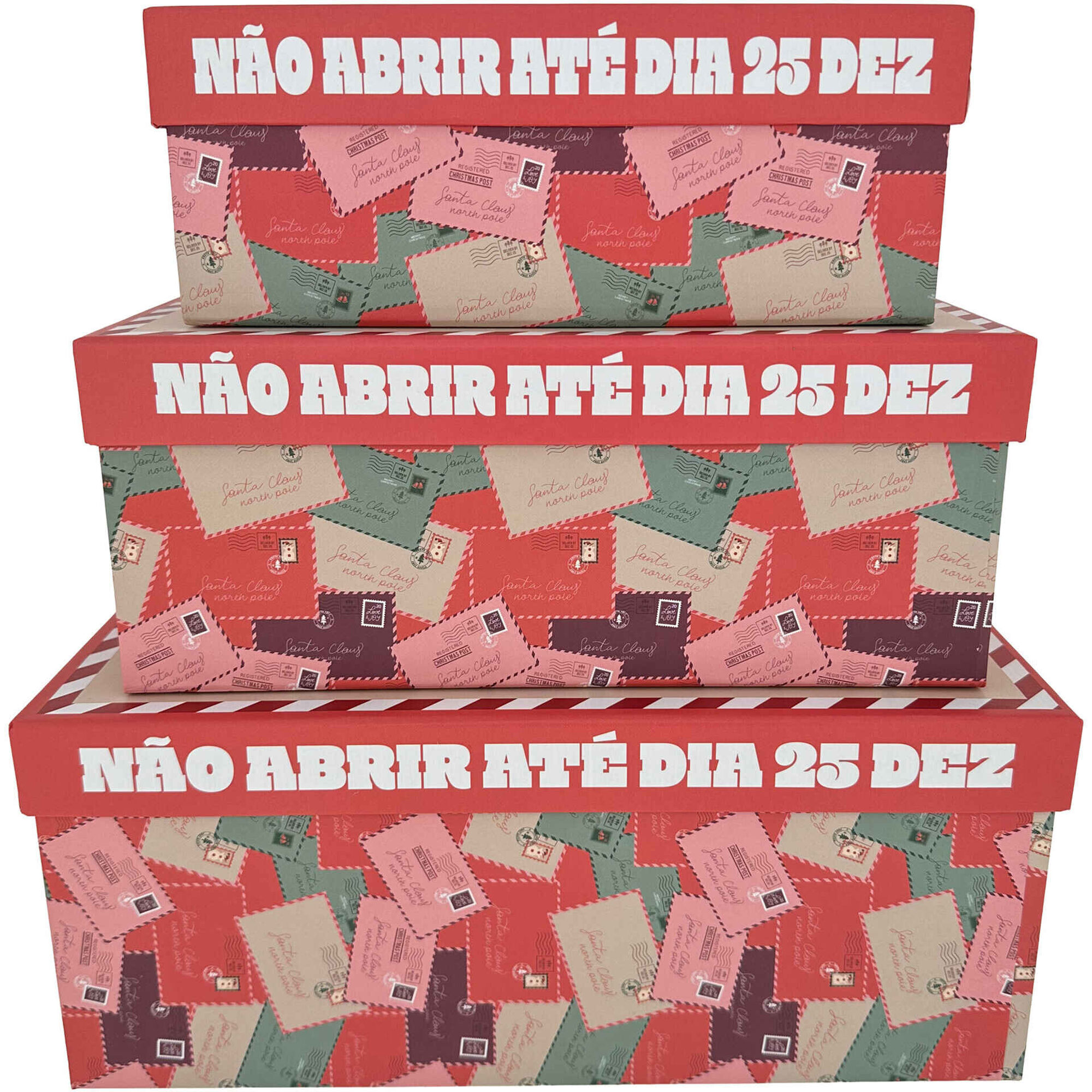 Caixa Cart&atilde;o 19x13x7,5cm Carta Natal