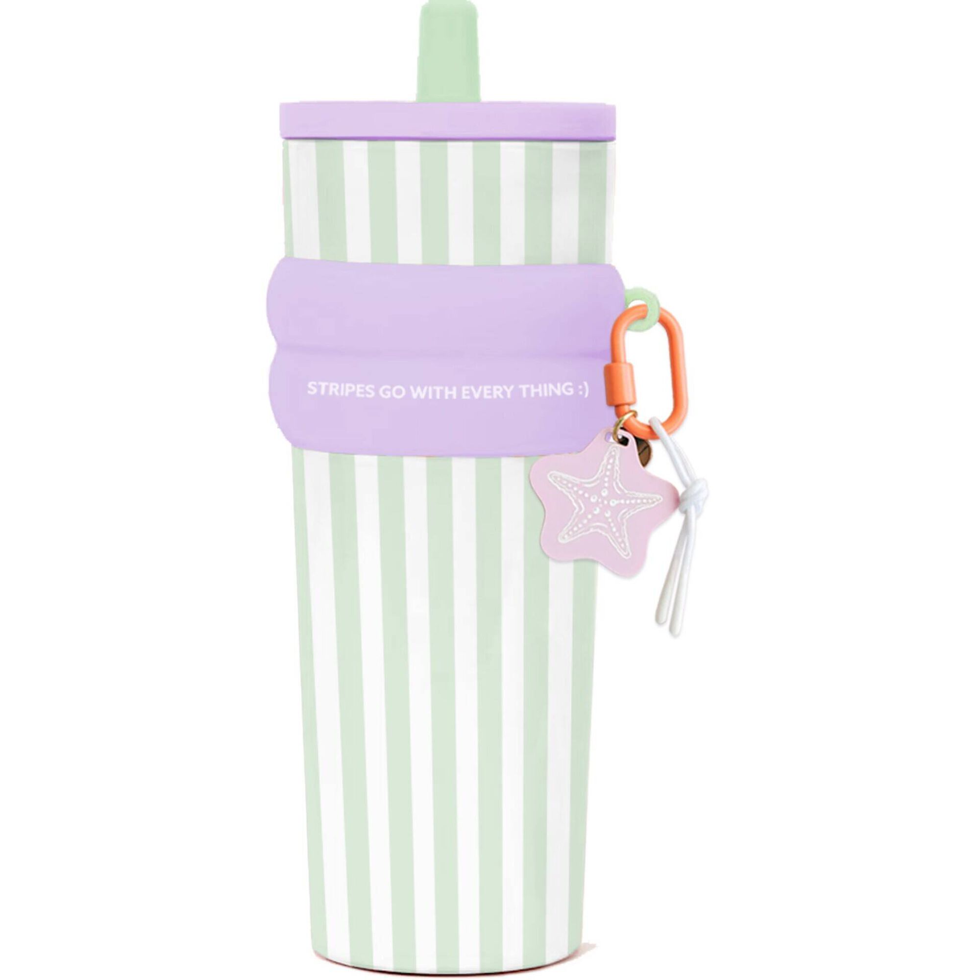 Garrafa T&eacute;rmica Striped Love Menta Marshmallow