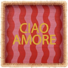 Tabuleiro Ciao Riscas Vermelhas 24x24cm Kasa