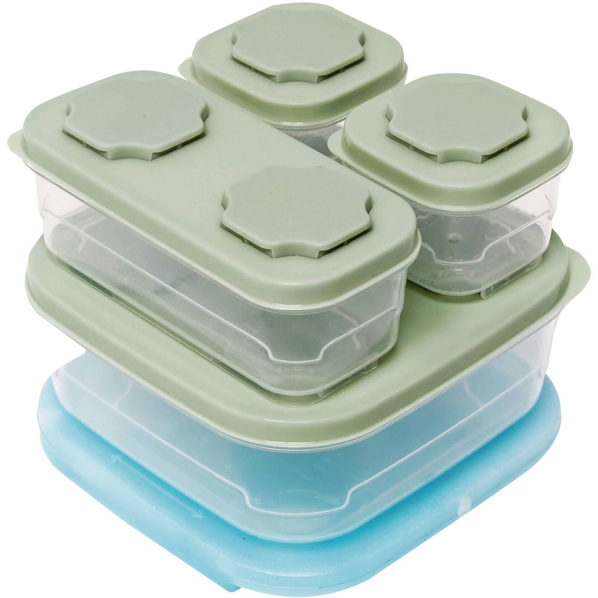 Conjunto 4 Caixas Herm&eacute;ticas com Cuvete Verde Kasa