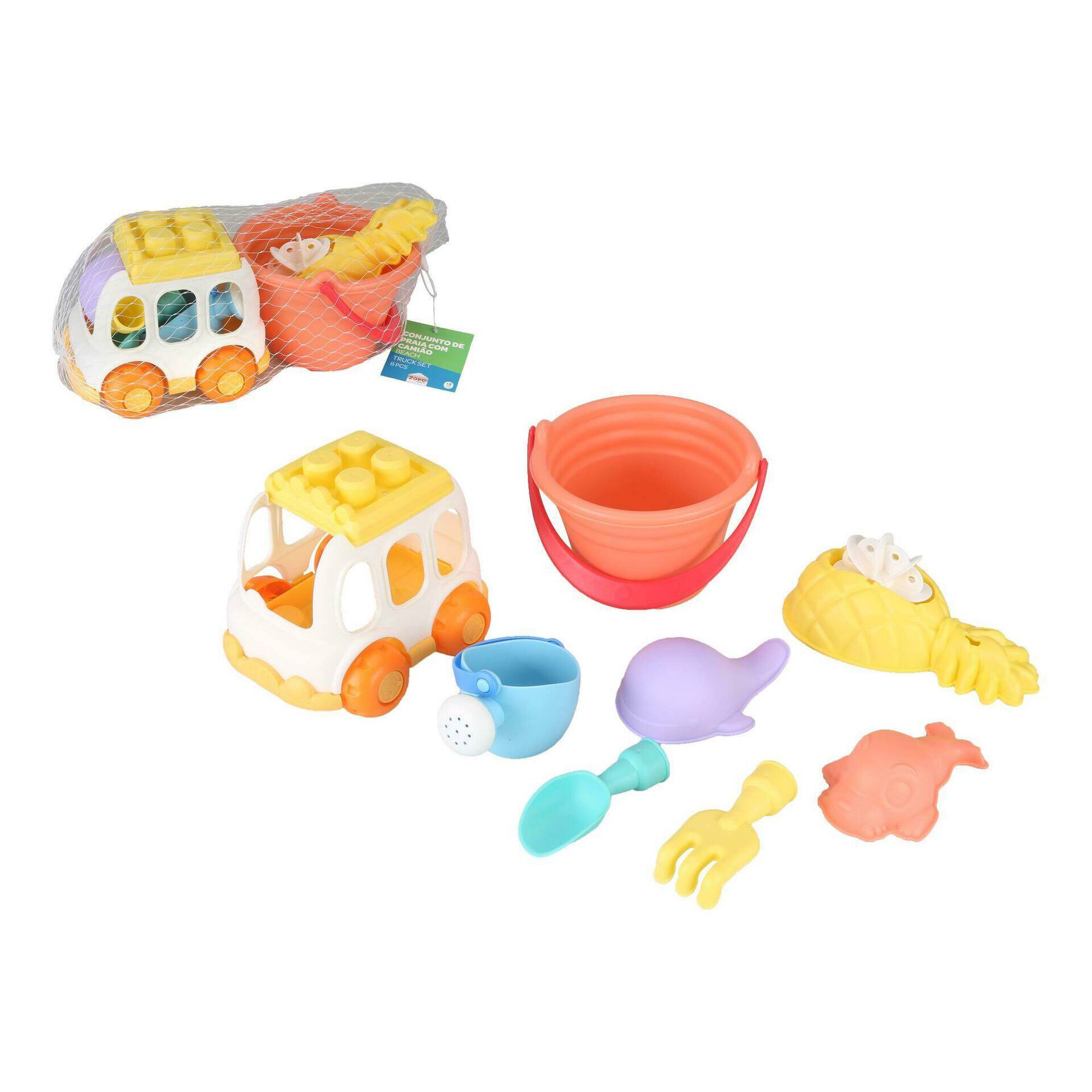 Conjunto Balde + Camião - 8 Peças Conjunto Balde + Camião - 8 Peças