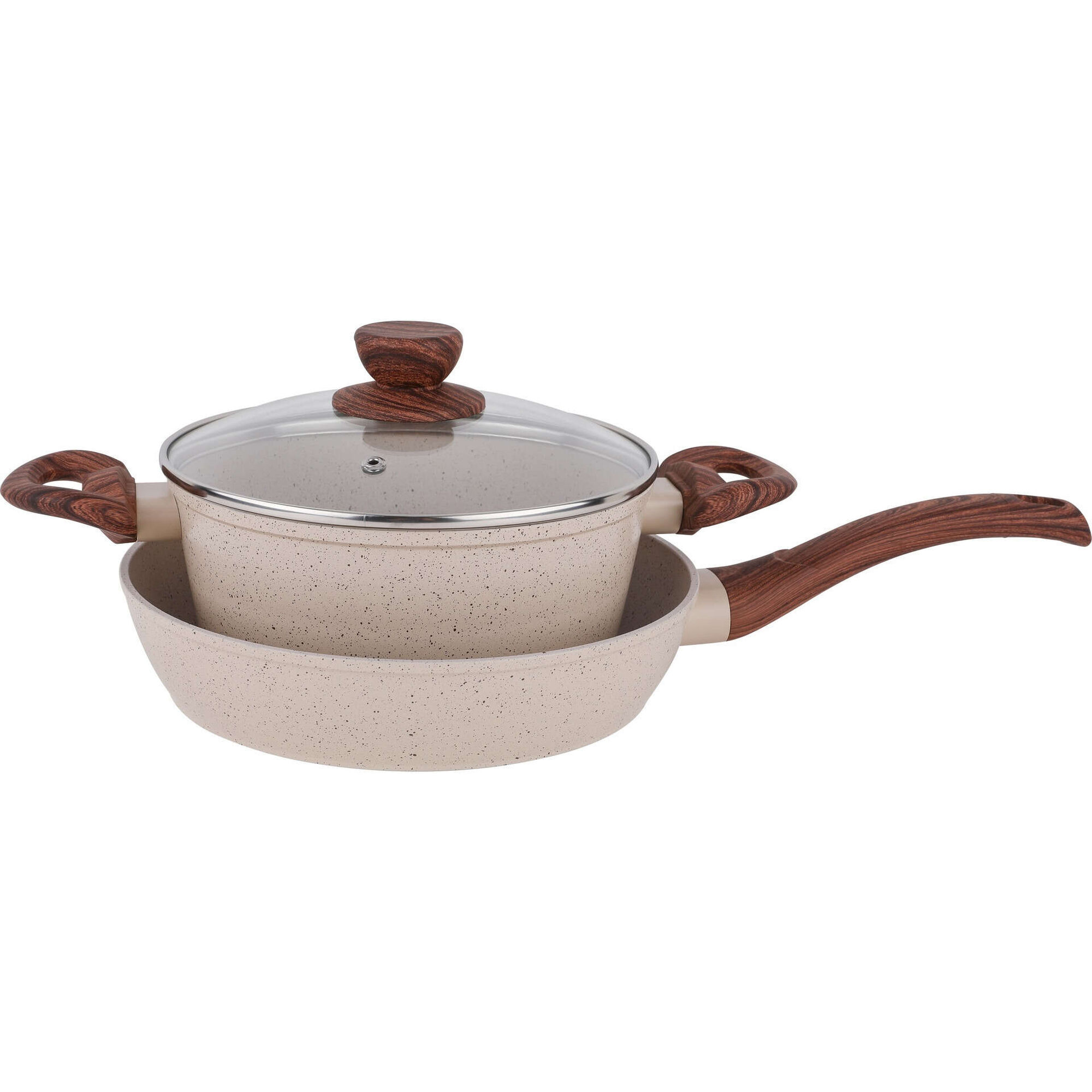 Conjunto Ca&ccedil;arola 20cm e Frigideira 24cm Marble Kasa