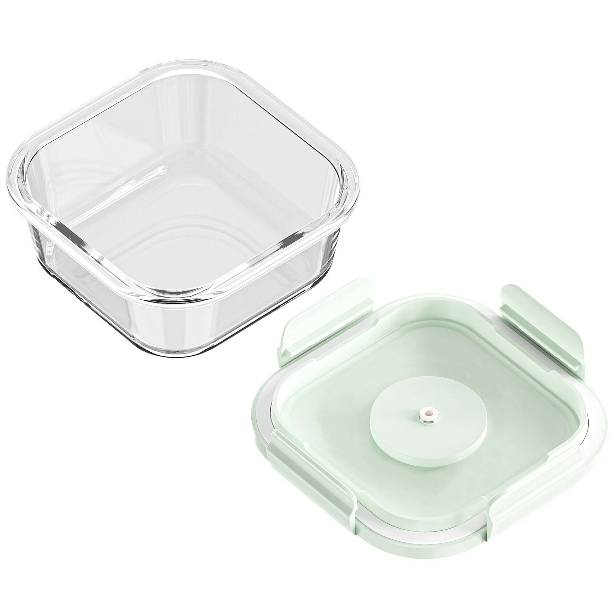 Caixa Vidro Quadrada 800ml com Vácuo