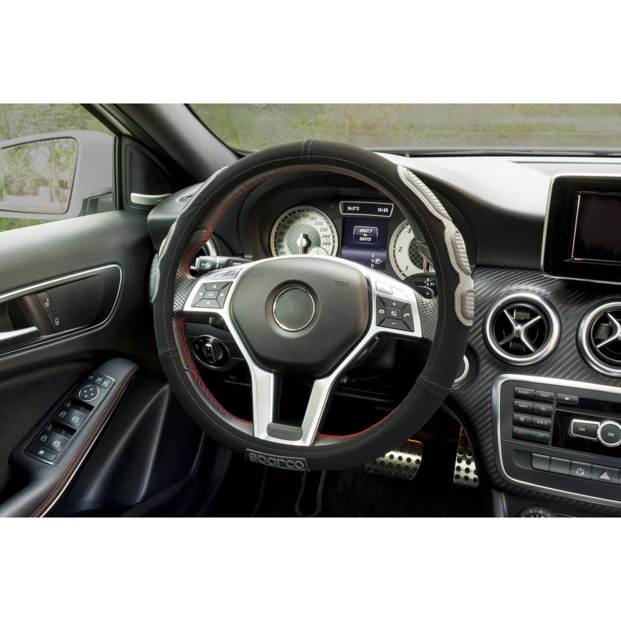 Capa de Volante Cinza/Preto