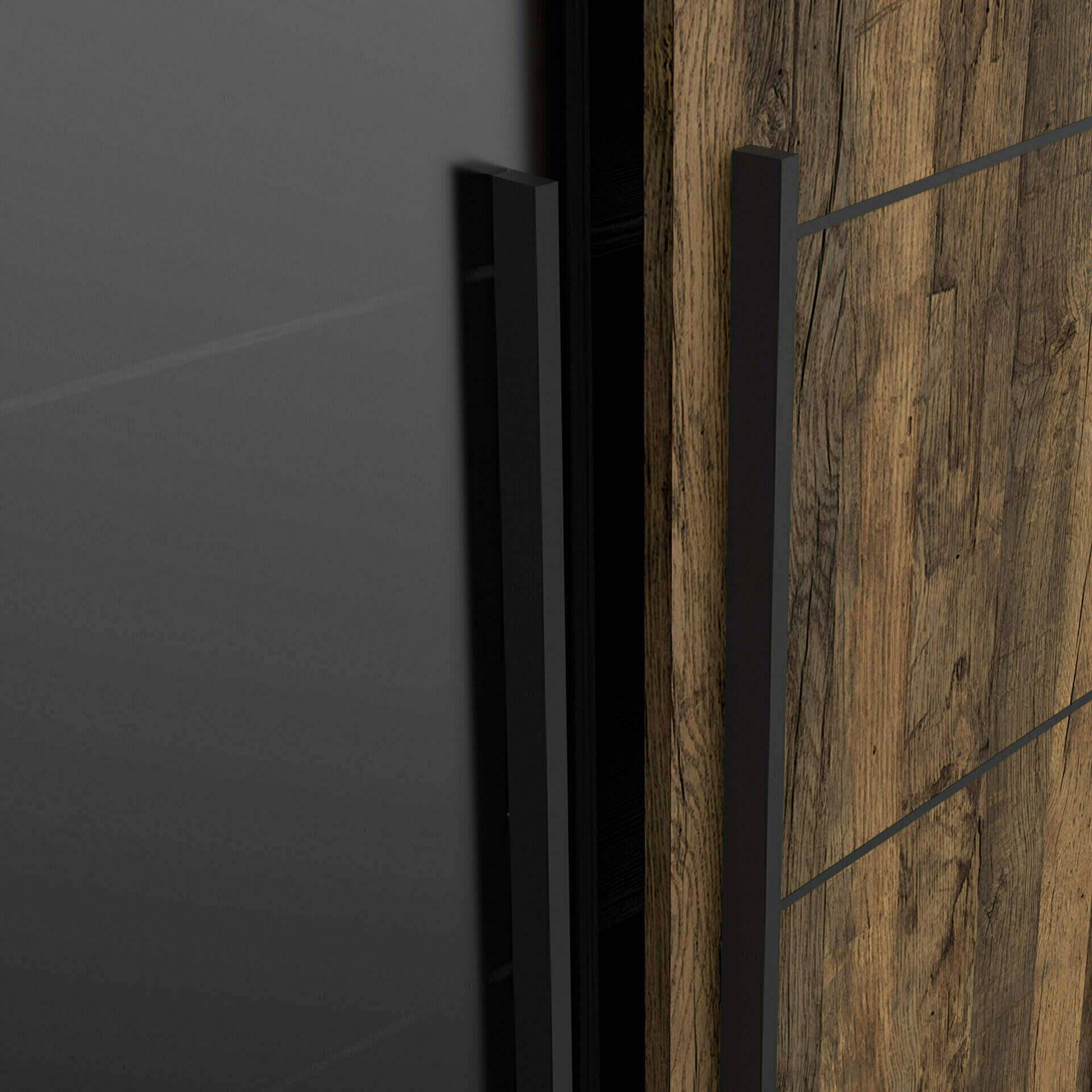 Móvel Alto com 1 Porta Vidro 114x40x176cm Carvalho Mónaco