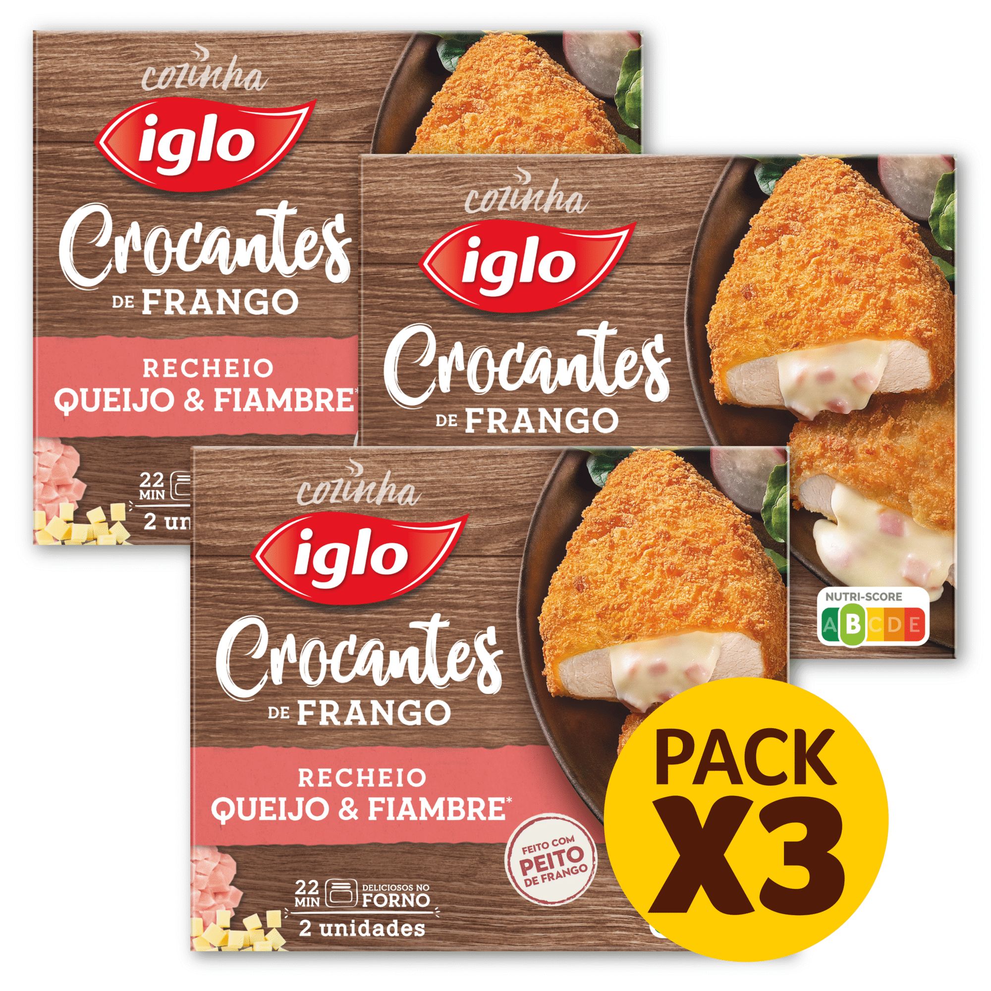 Crocantes de Frango Recheados Queijo e Fiambre Crocantes de Frango Recheados Queijo e Fiambre