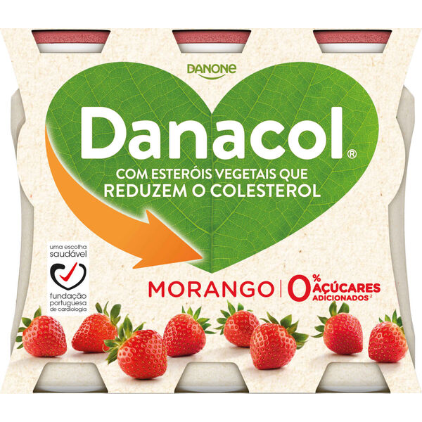 Iogurte Líquido Reduz Colesterol Morango Danacol Danone