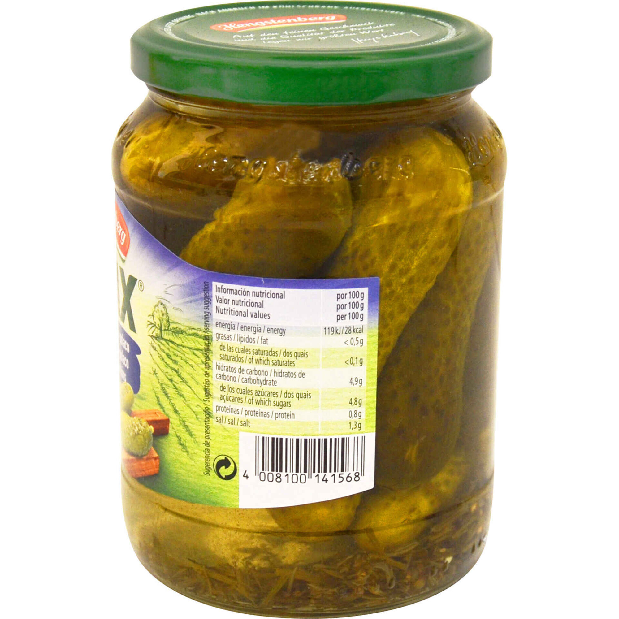 Pepino em Vinagre e Coentros sem Gl&uacute;ten Hengstenberg