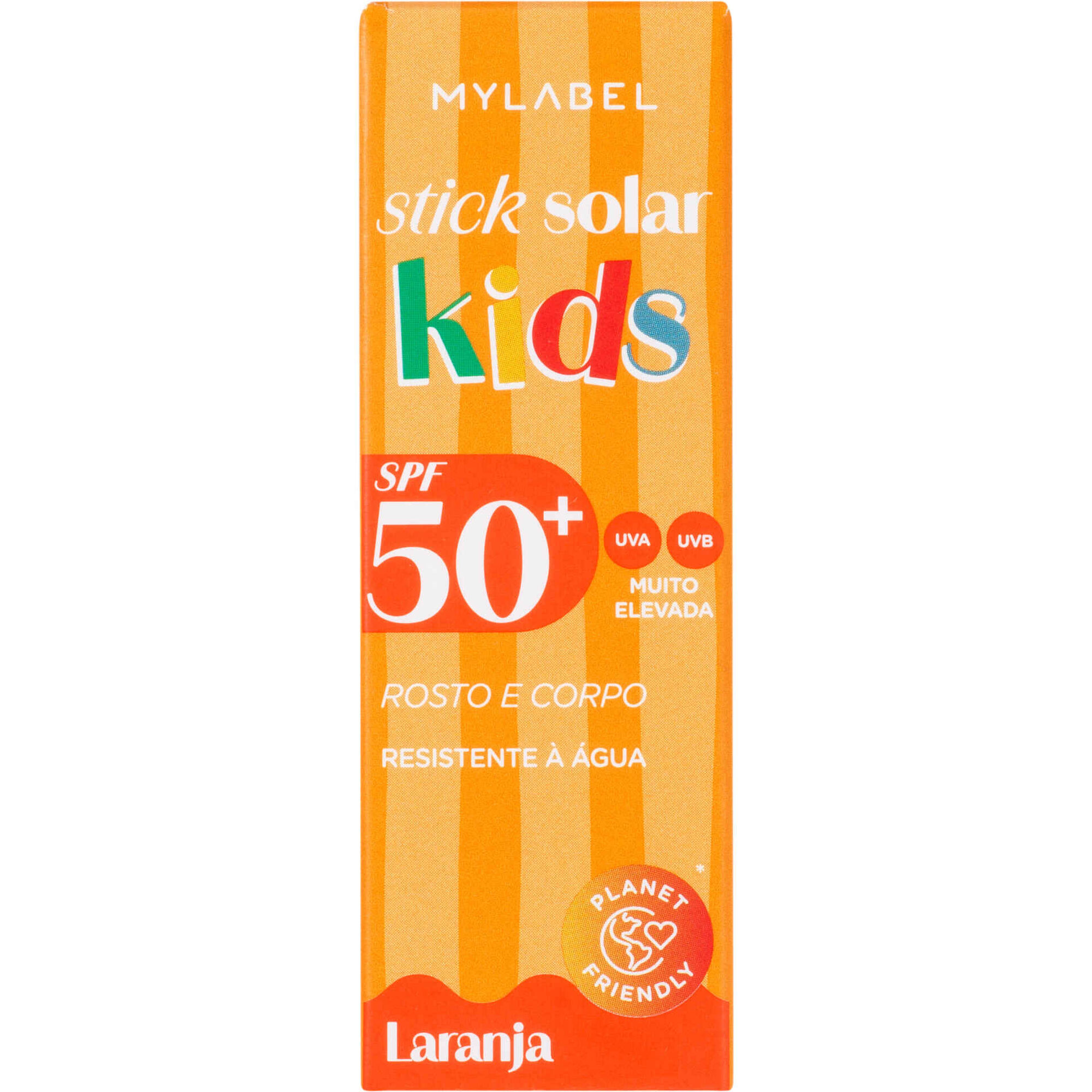 Protetor Solar Stick Rosto e Corpo Kids Laranja FPS 50+ MyLabel