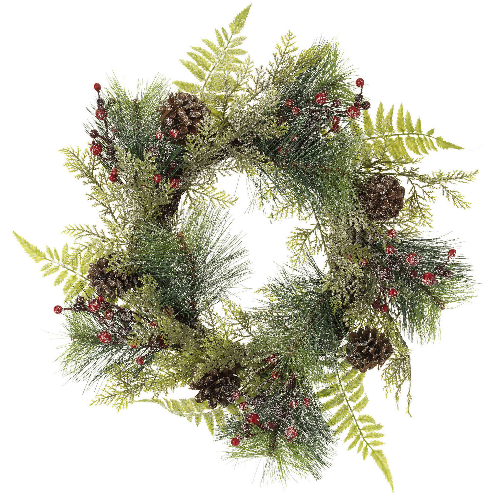 Coroa com Pinhas 40cm Verde