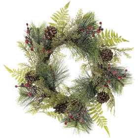 Coroa com Pinhas 40cm Verde