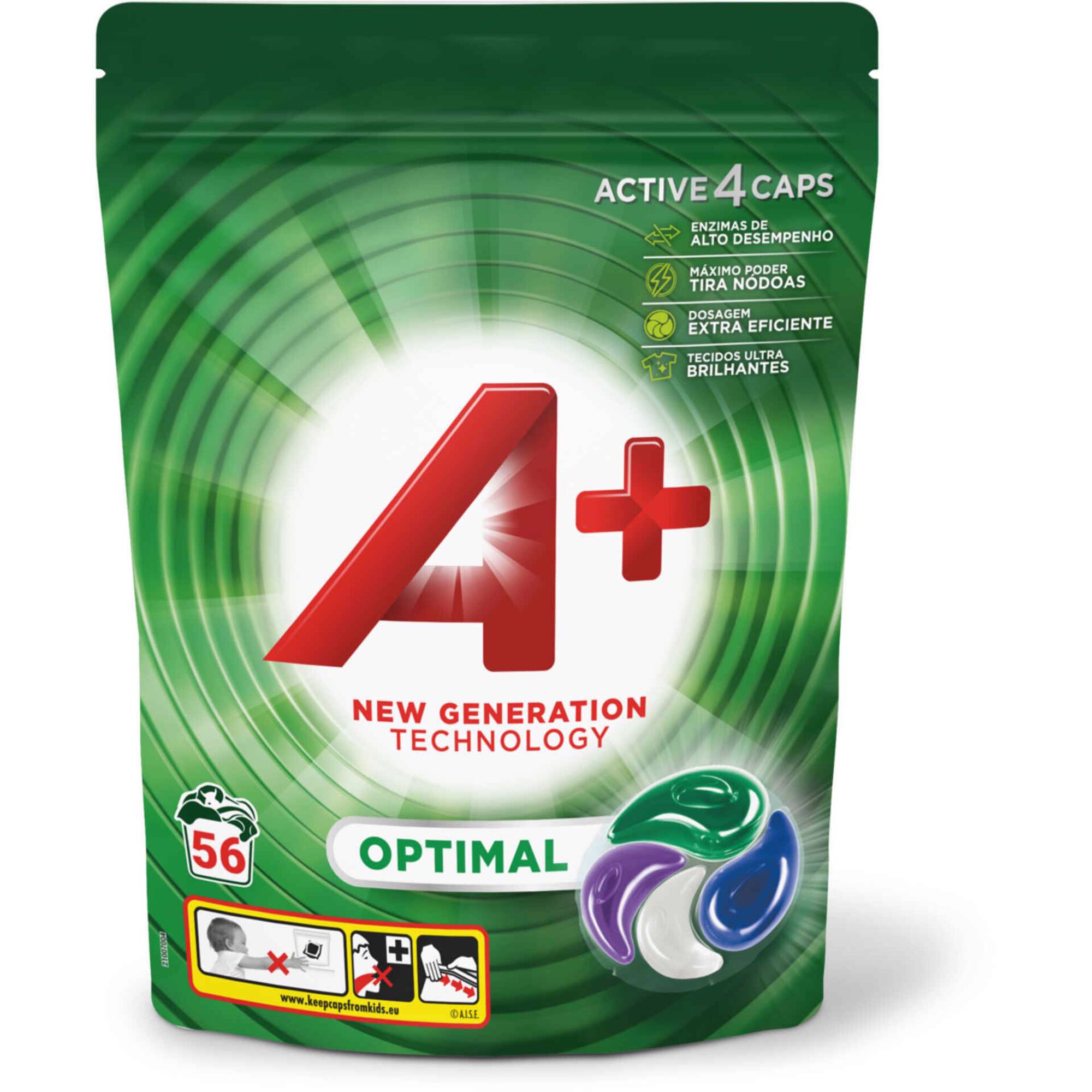 Detergente Máquina Roupa Cápsulas 4 em 1 Optimal