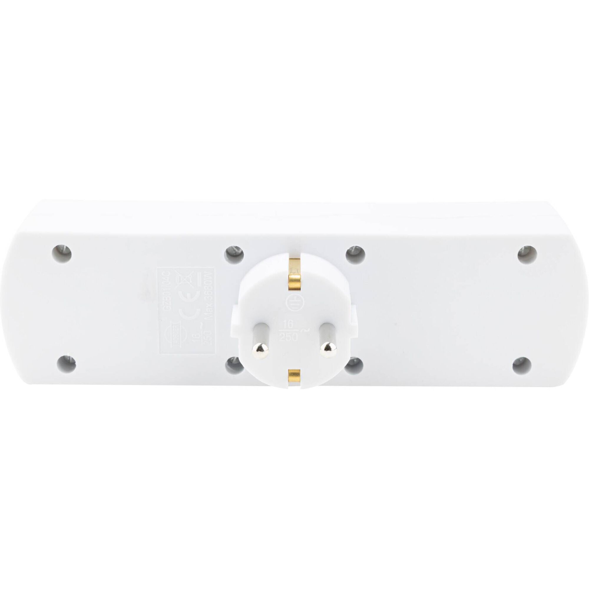 Ficha Quadrupla Frontal 16A Branca Boost