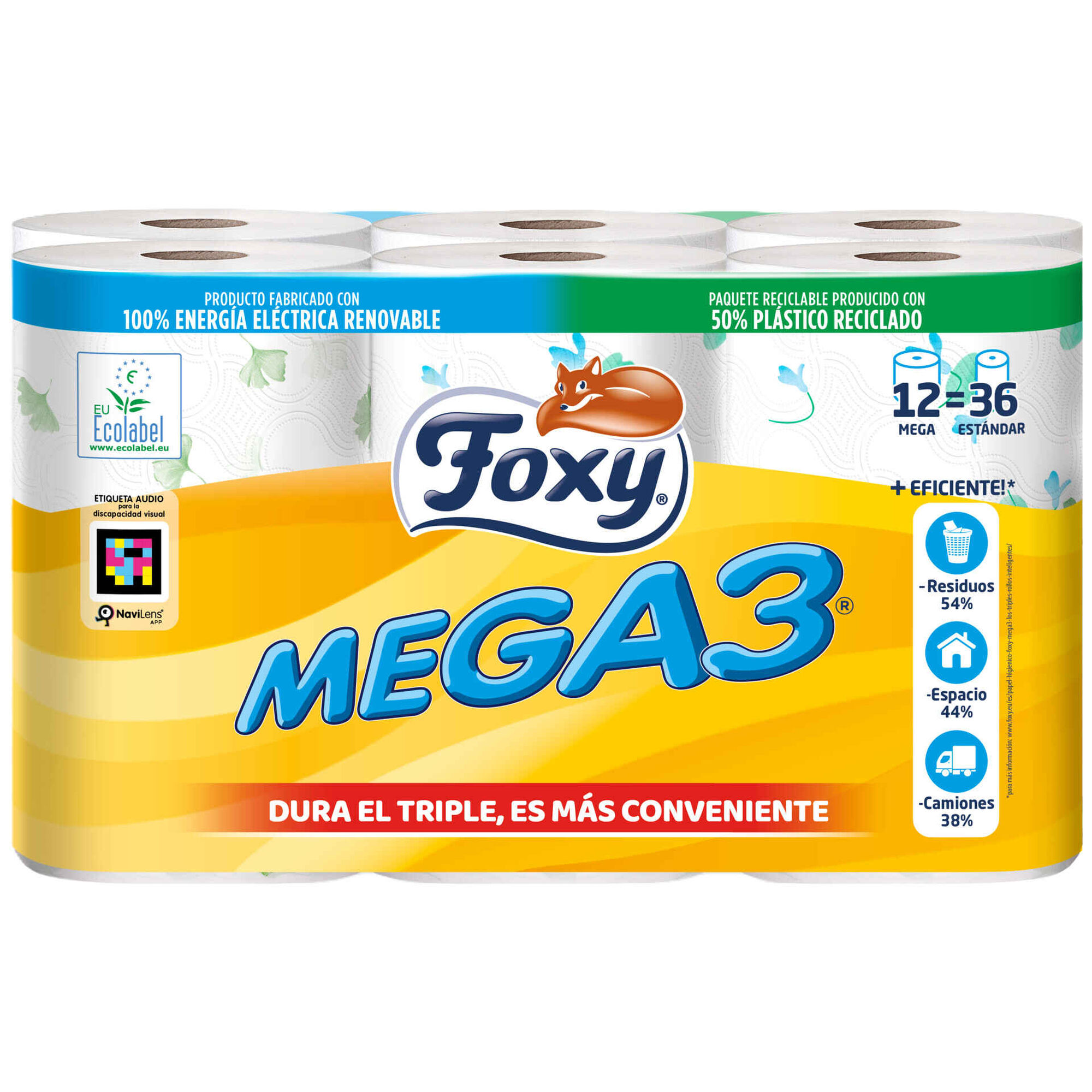 Papel Higi&eacute;nico Mega3 Foxy