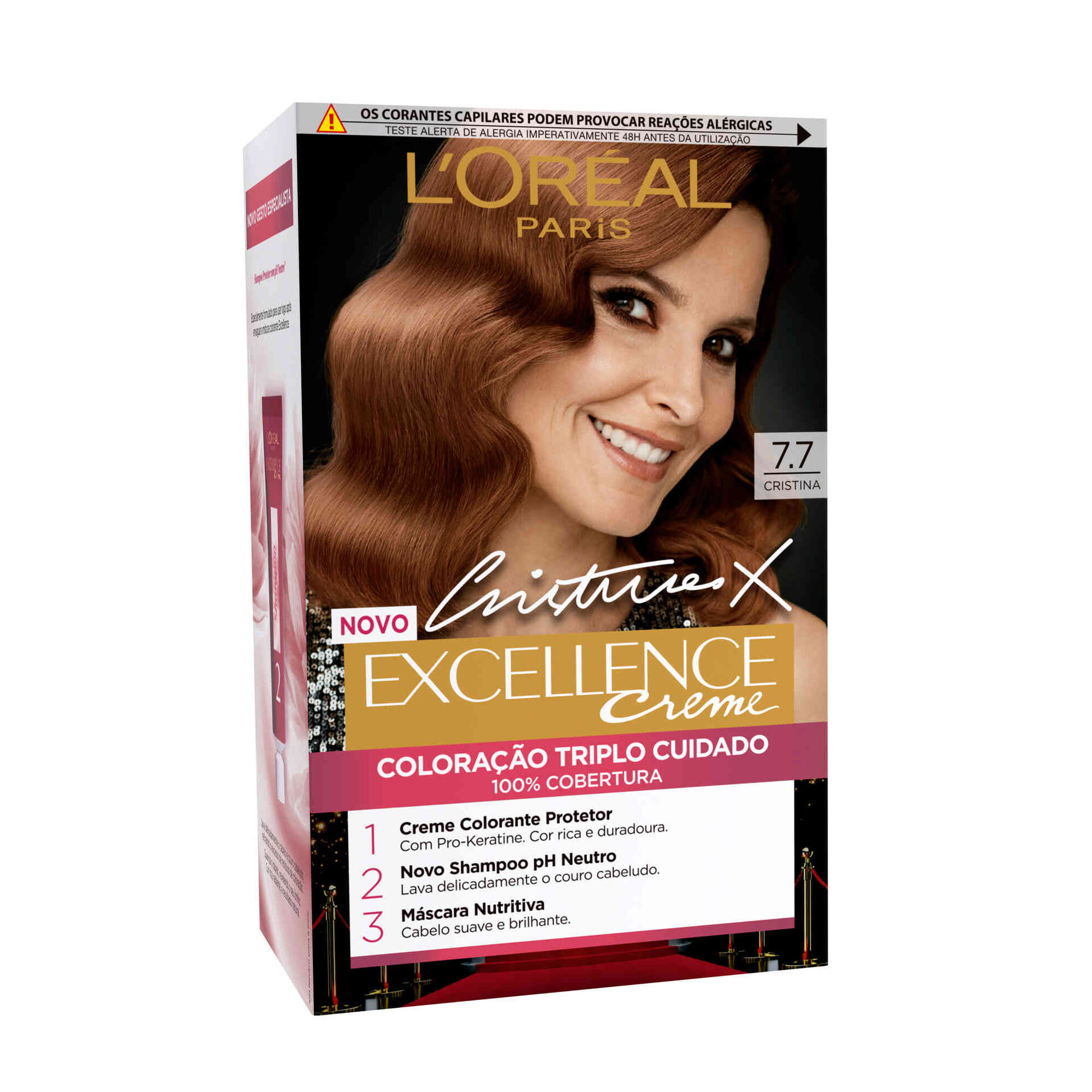 Coloração Permanente Excellence Creme Cristina 7.7 Coloração Permanente Excellence Creme Cristina 7.7