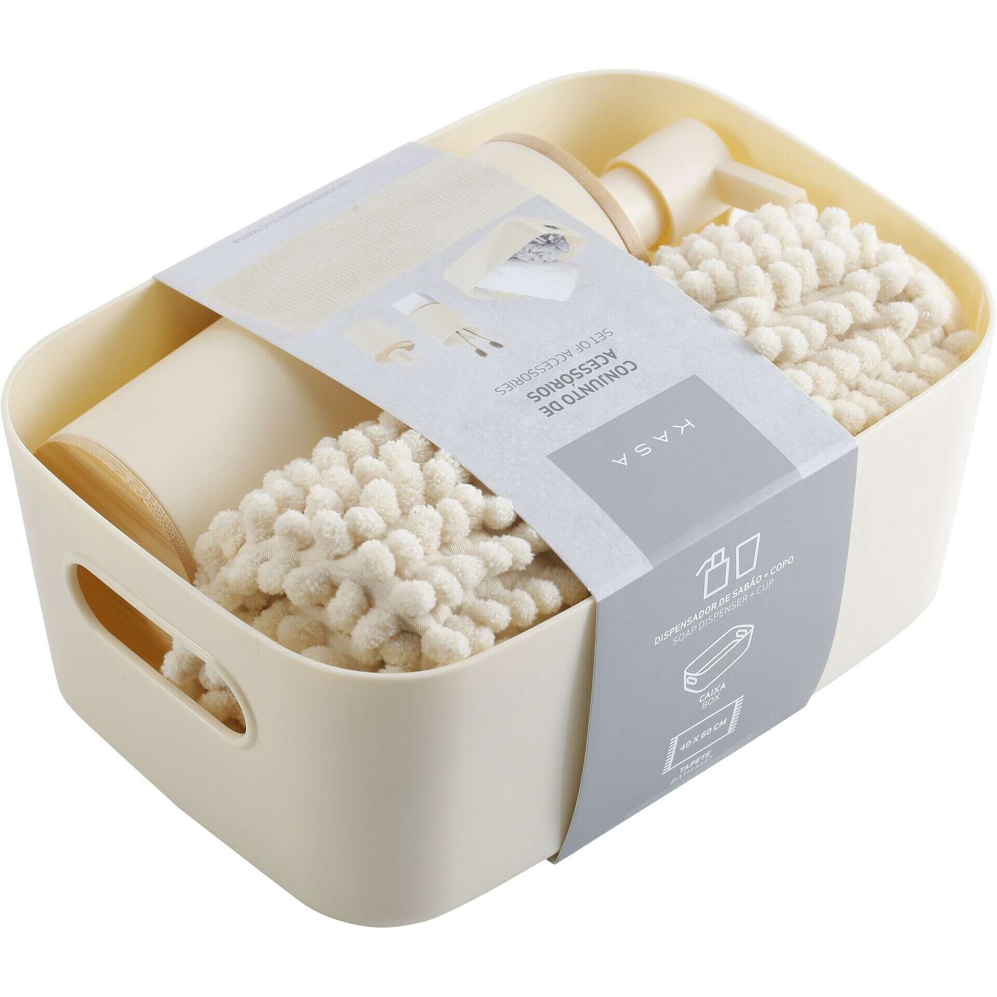 Conjunto 4 Acessórios Banho Bege