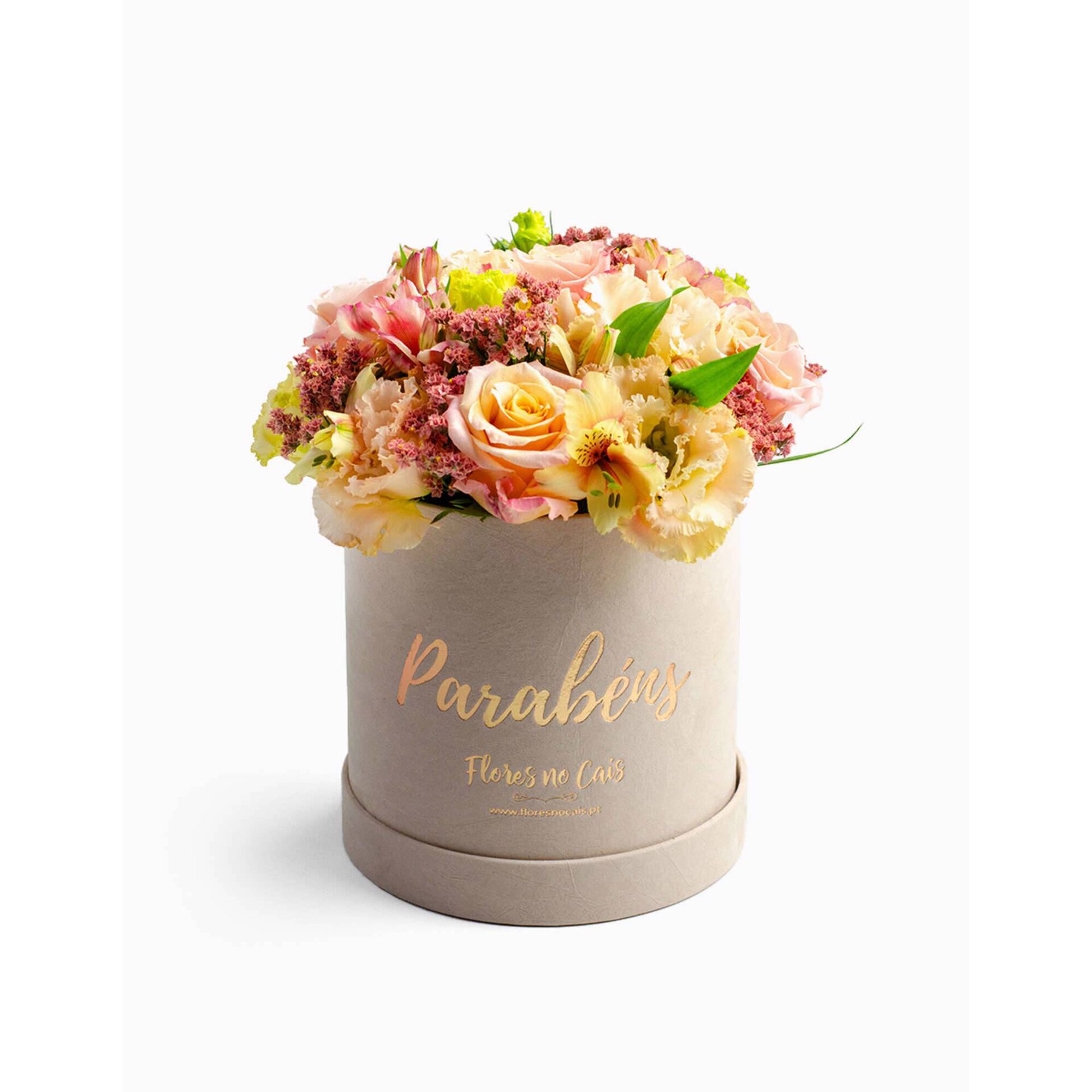 Caixa de Flores Parabéns