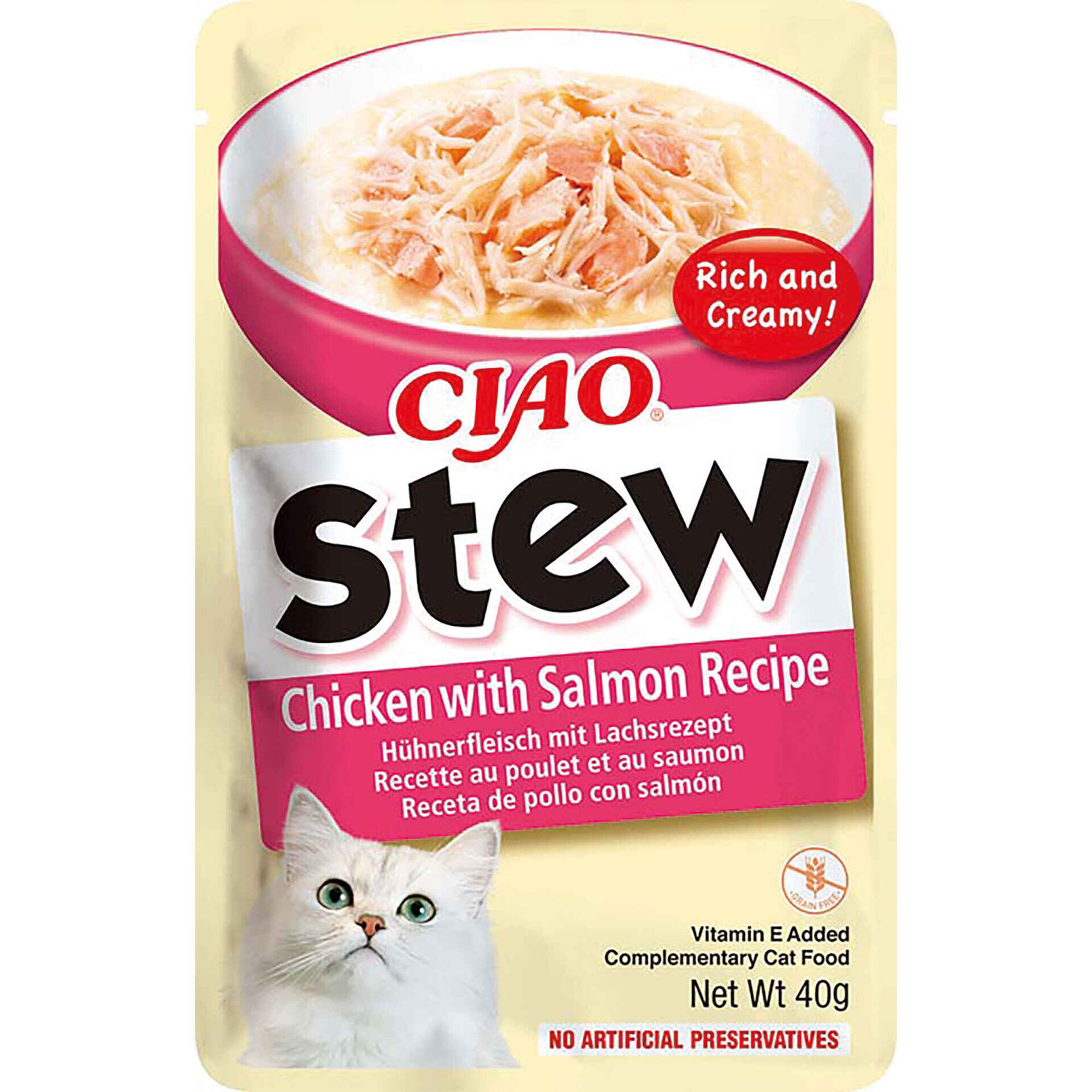 Snack para Gato Stew Frango e Salmão
