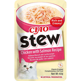Snack para Gato Stew Frango e Salm&atilde;o Ciao
