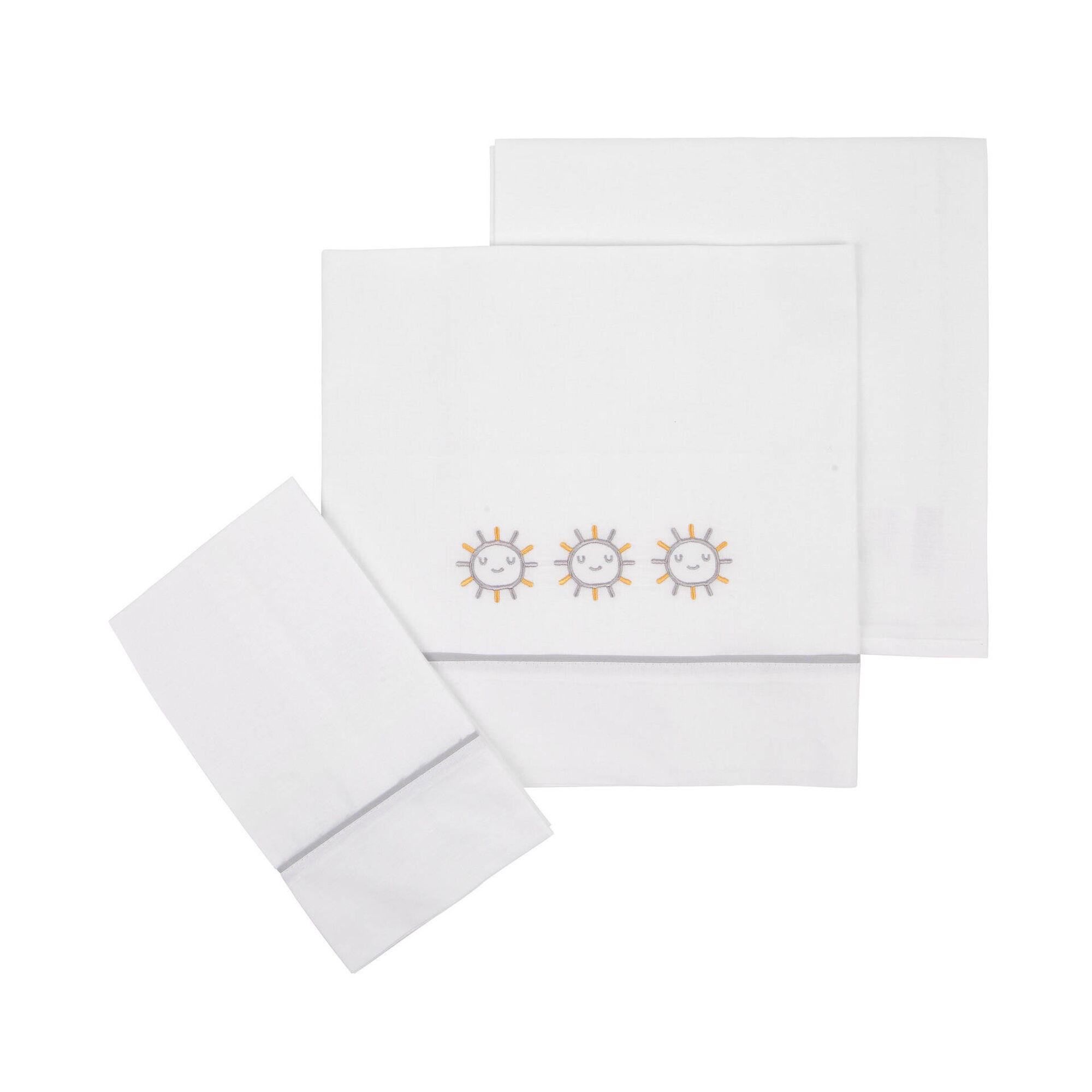 Conjunto 3 Peças Lençol Sol Cinza