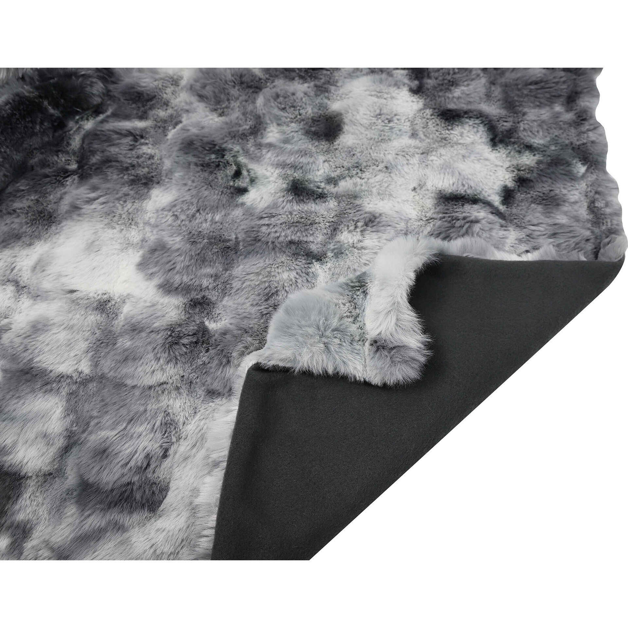 Manta Flanela Efeito Pelo 130x160cm Cinza