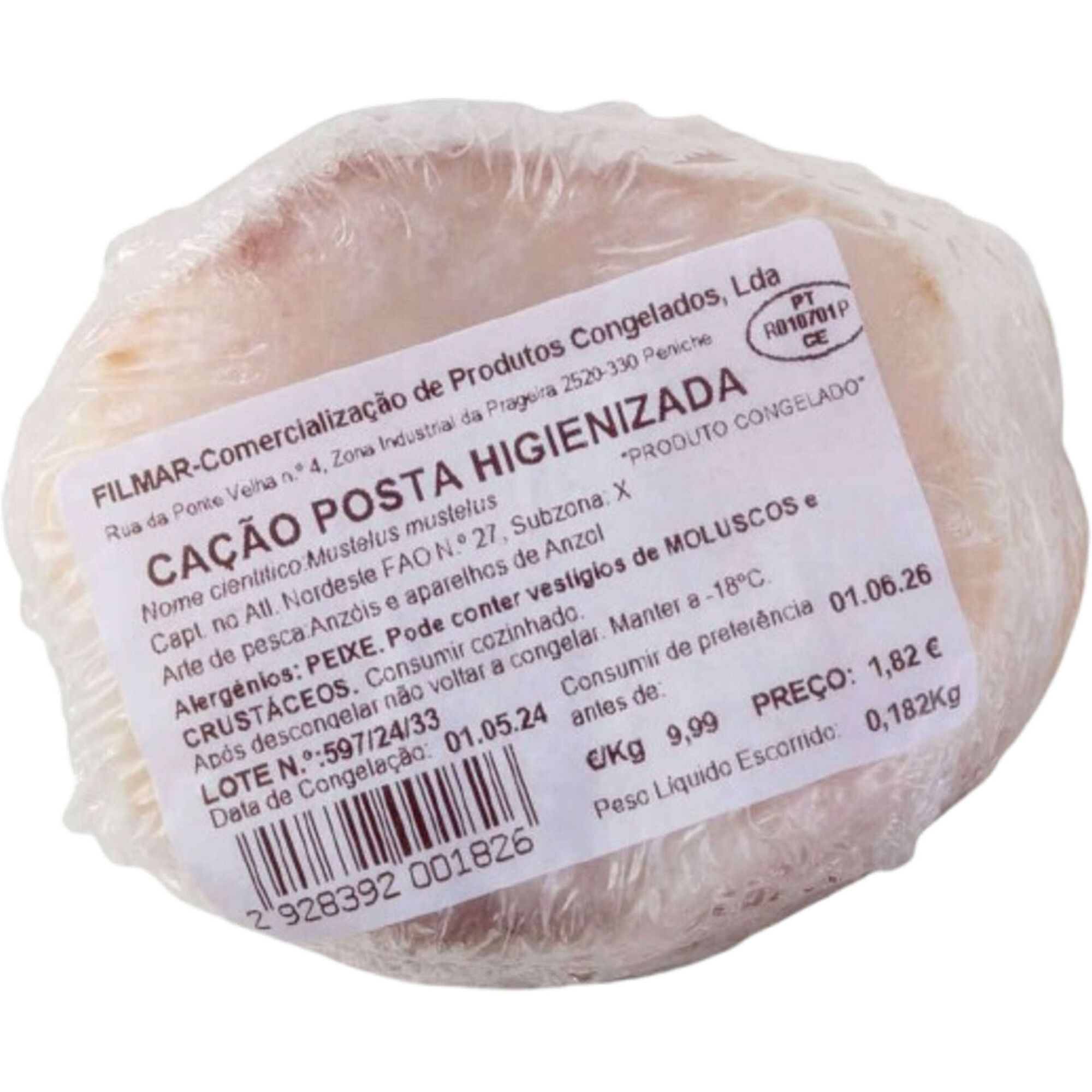 Posta de Cação Higienizada Congelado