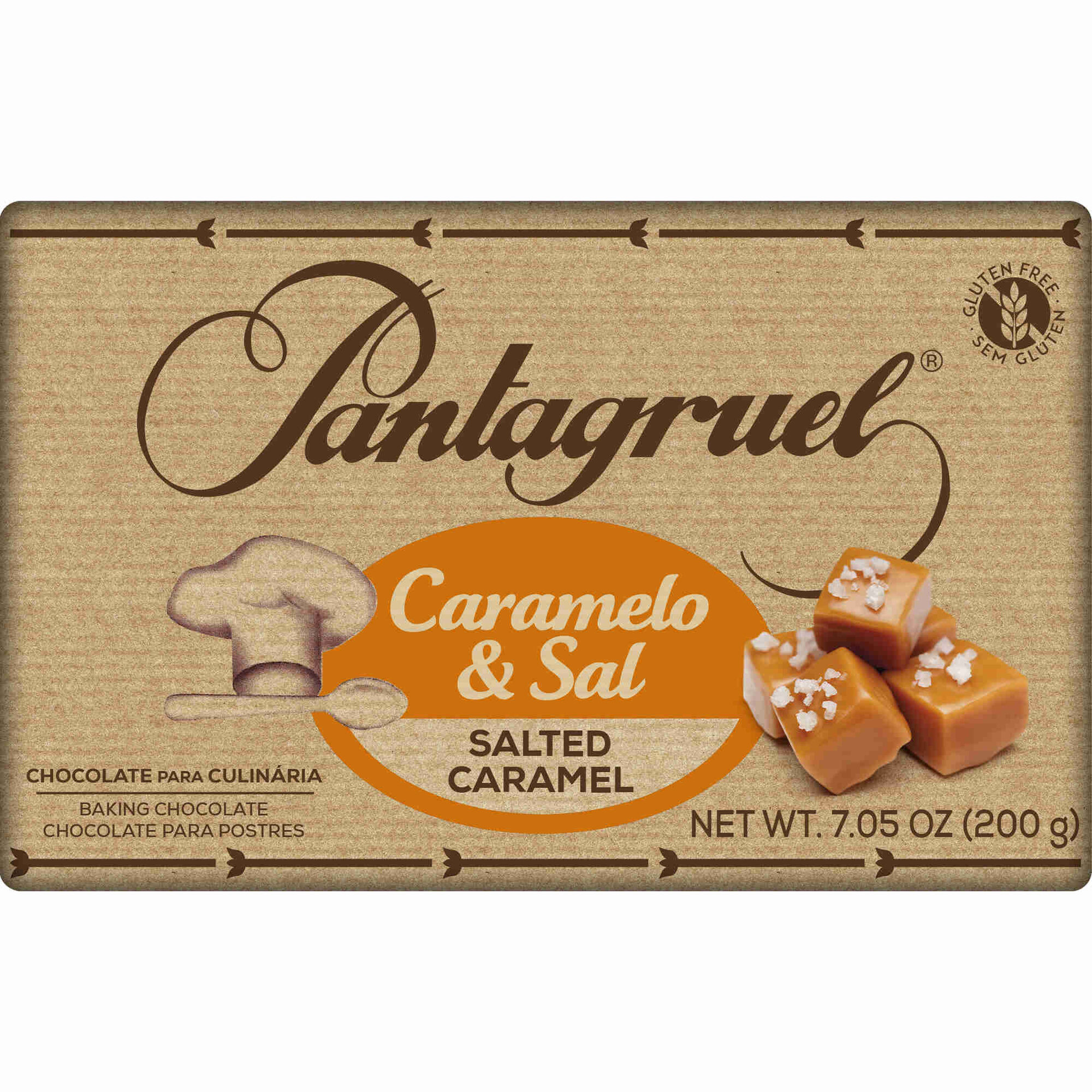 Tablete de Chocolate Culinária Caramelo e Sal sem Glúten