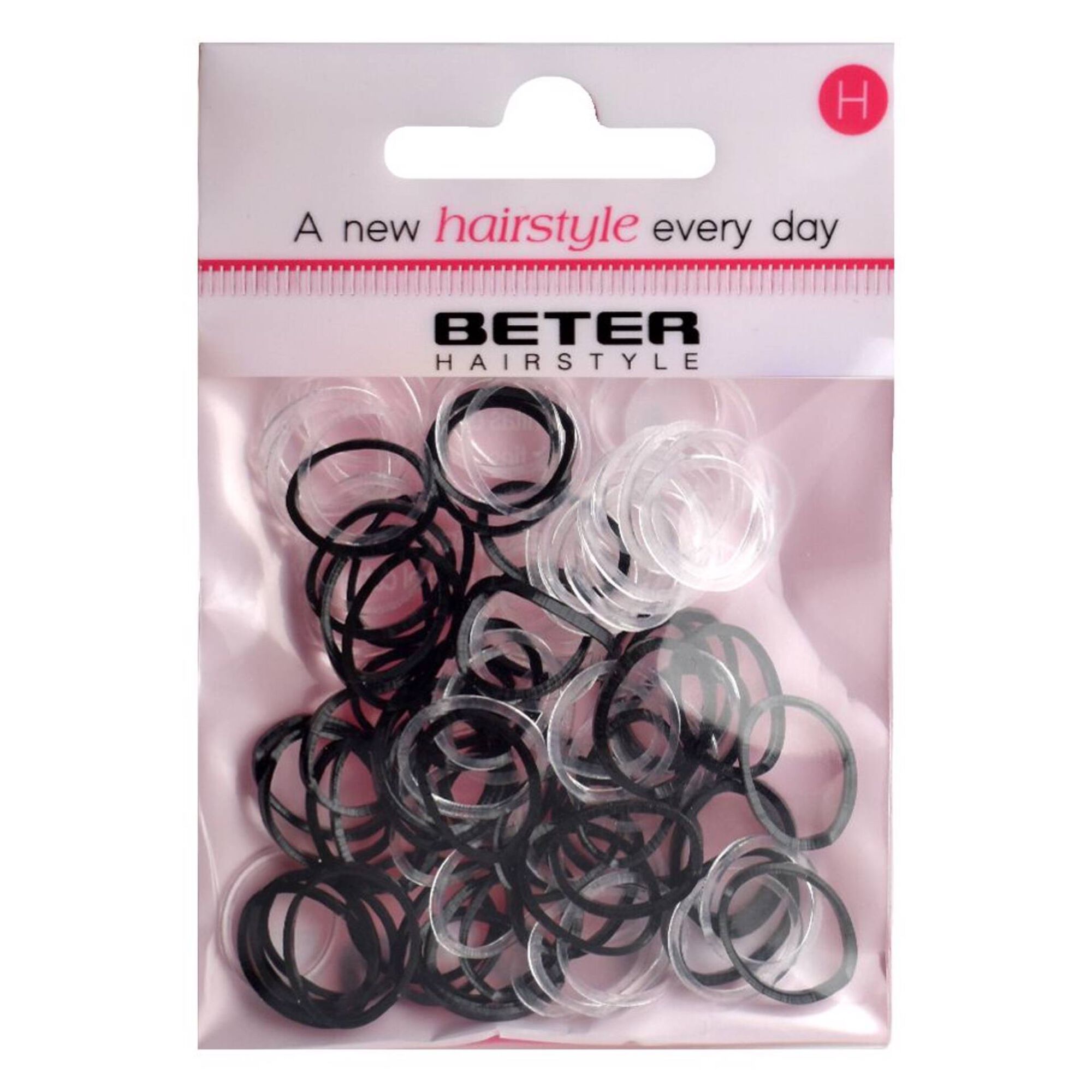 El&aacute;sticos de Cabelo Silicone Cores Preto/Branco BETER