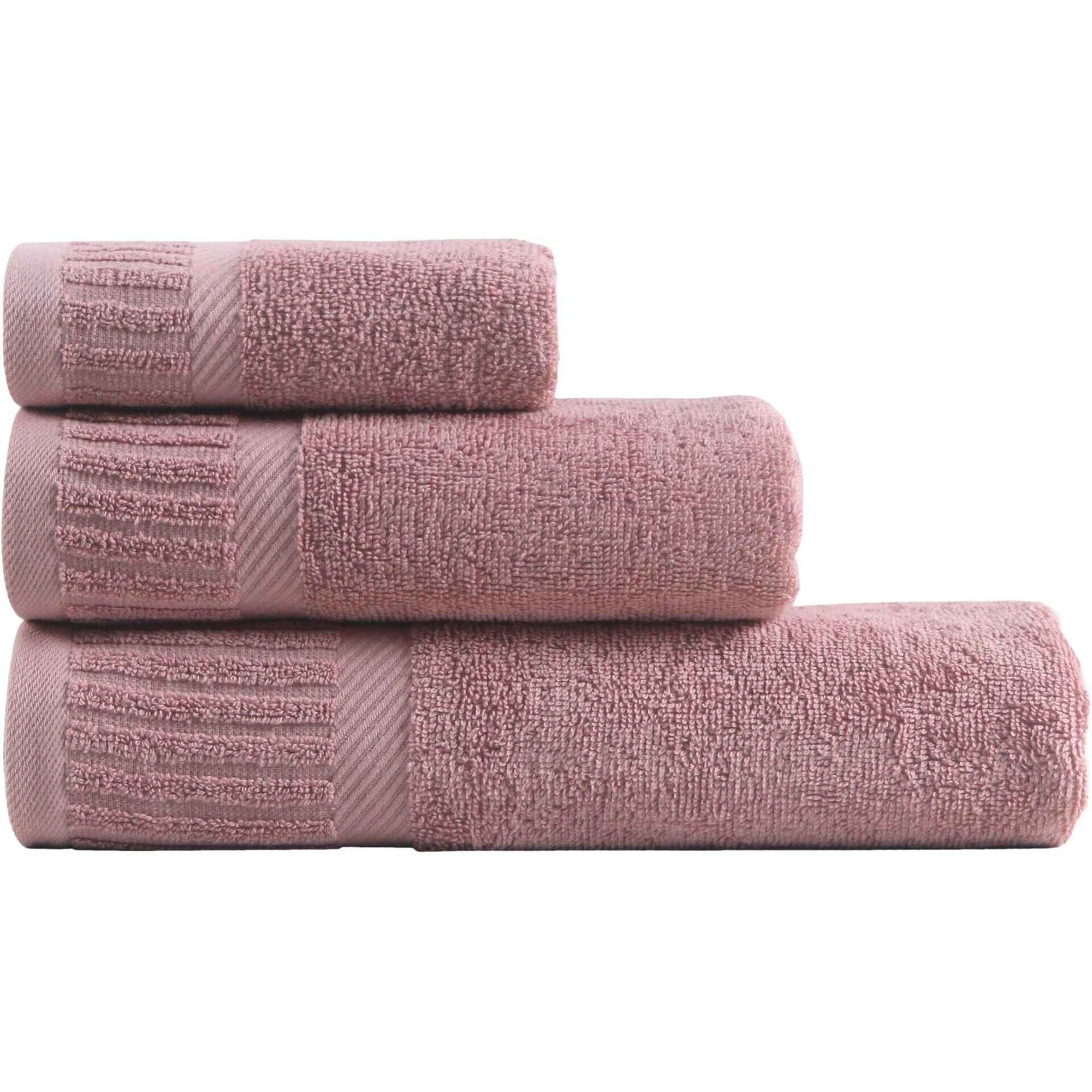 Conjunto 3 Toalhas Piano Rosa Kasa