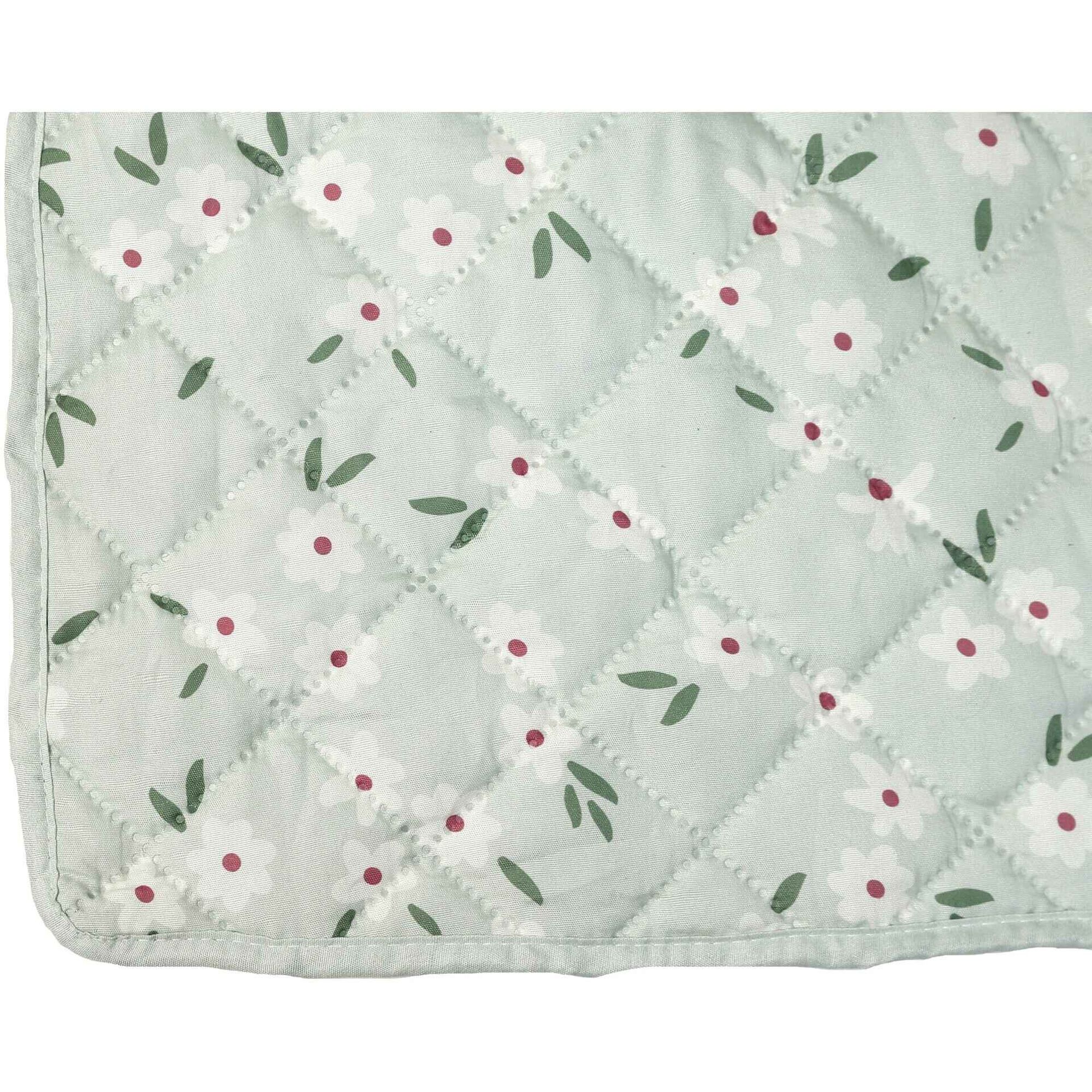 Colcha Flores Verde Kasa