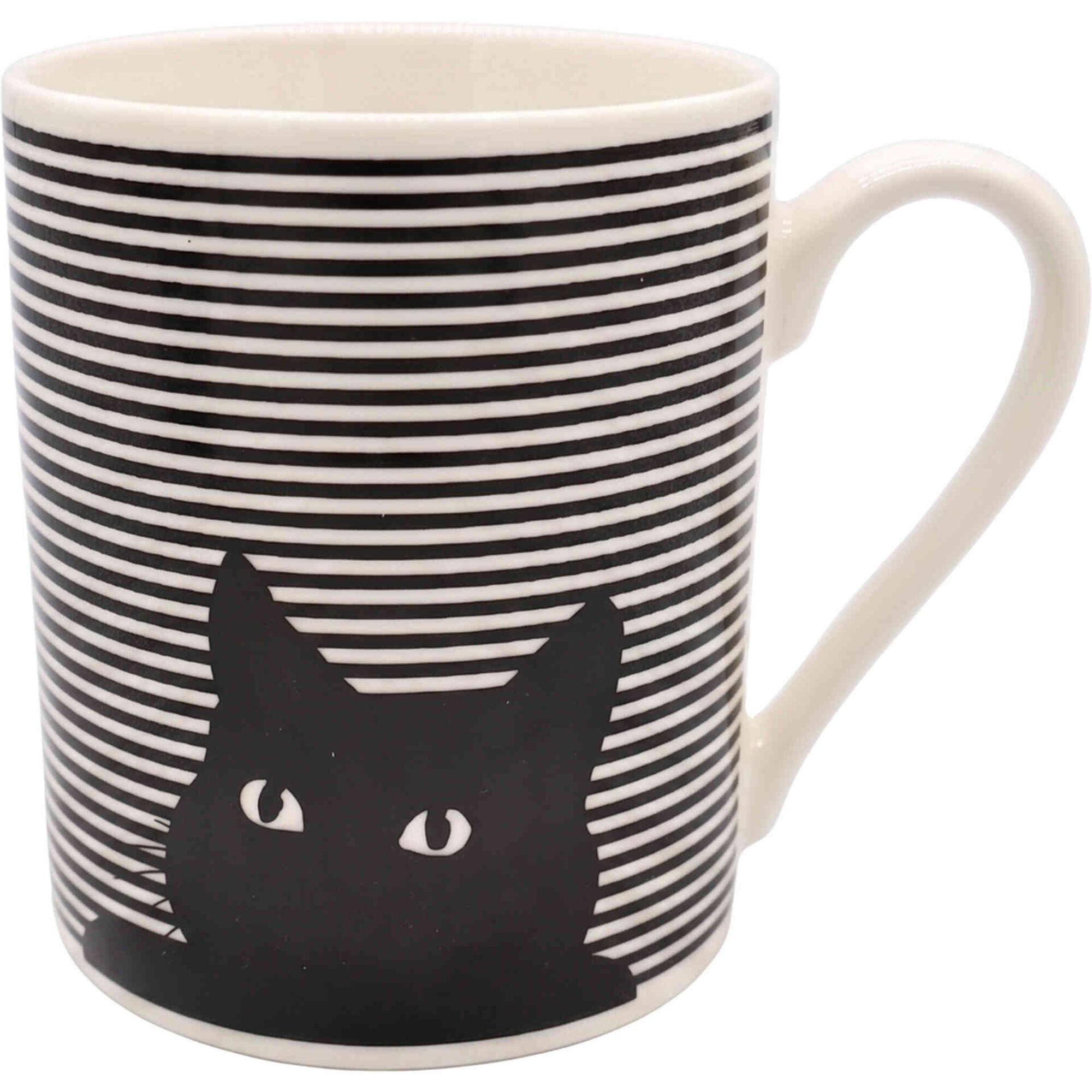 Caneca 320ml Riscas Gato Preto Kasa