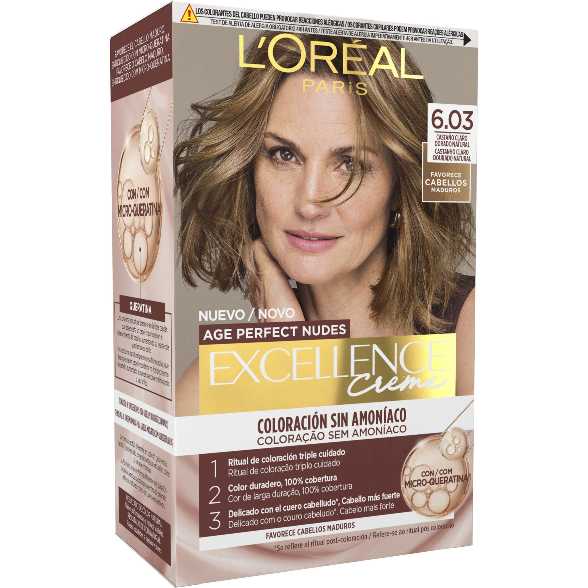 Colora&ccedil;&atilde;o Permanente Age Perfect Nudes 6.03 L'Or&eacute;al Paris Excellence