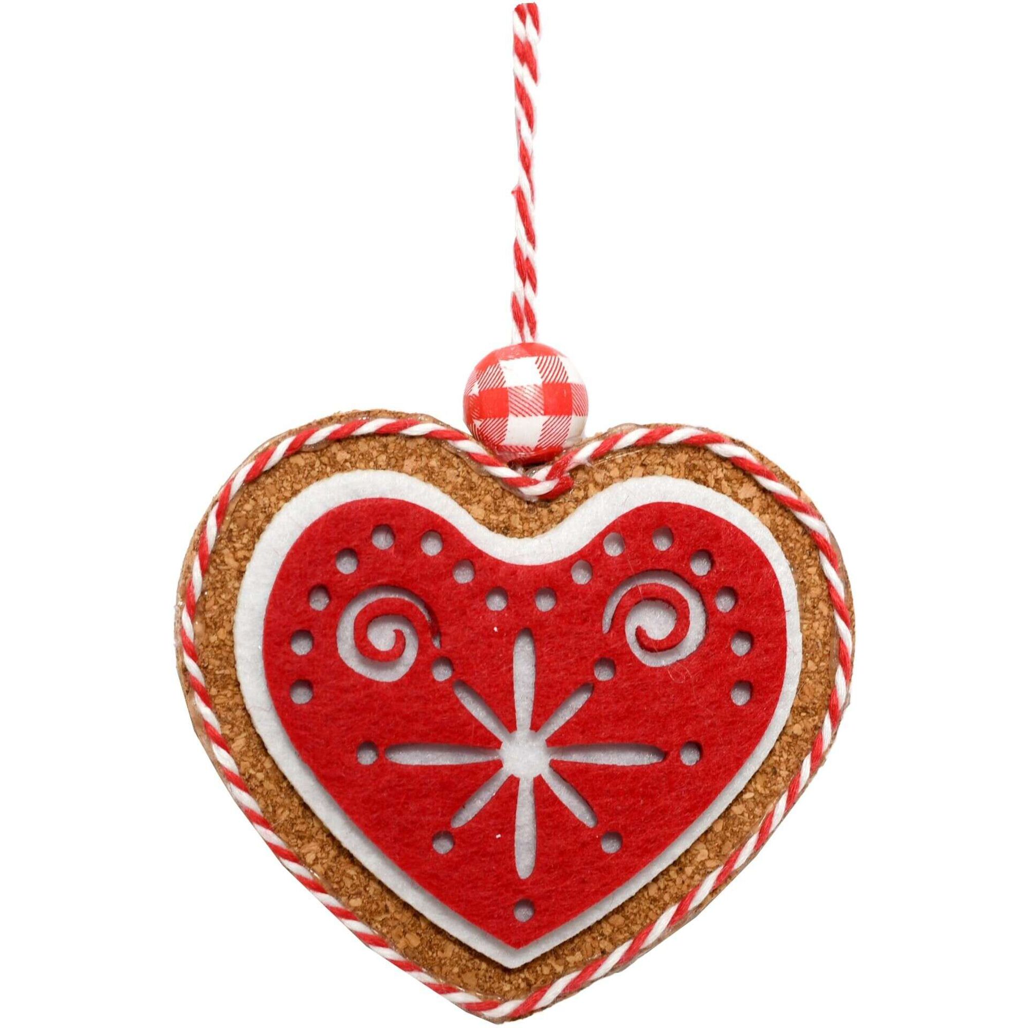 Ornamento Coração Gingerbread Feltro