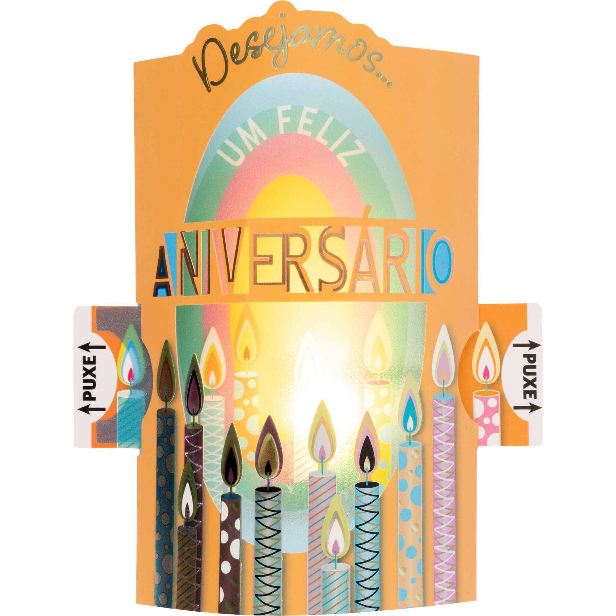 Postal com Luz Feliz Aniversário Postal com Luz Feliz Aniversário