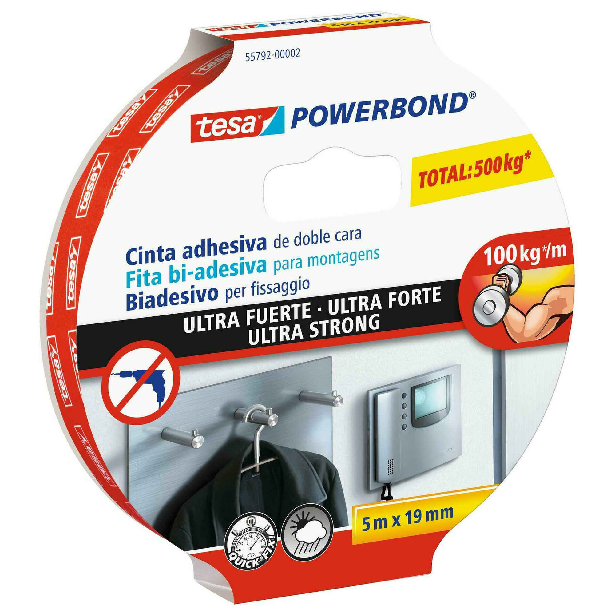 Fita Adesiva Dupla Face 5mts x 19mm Ultra Forte Branca