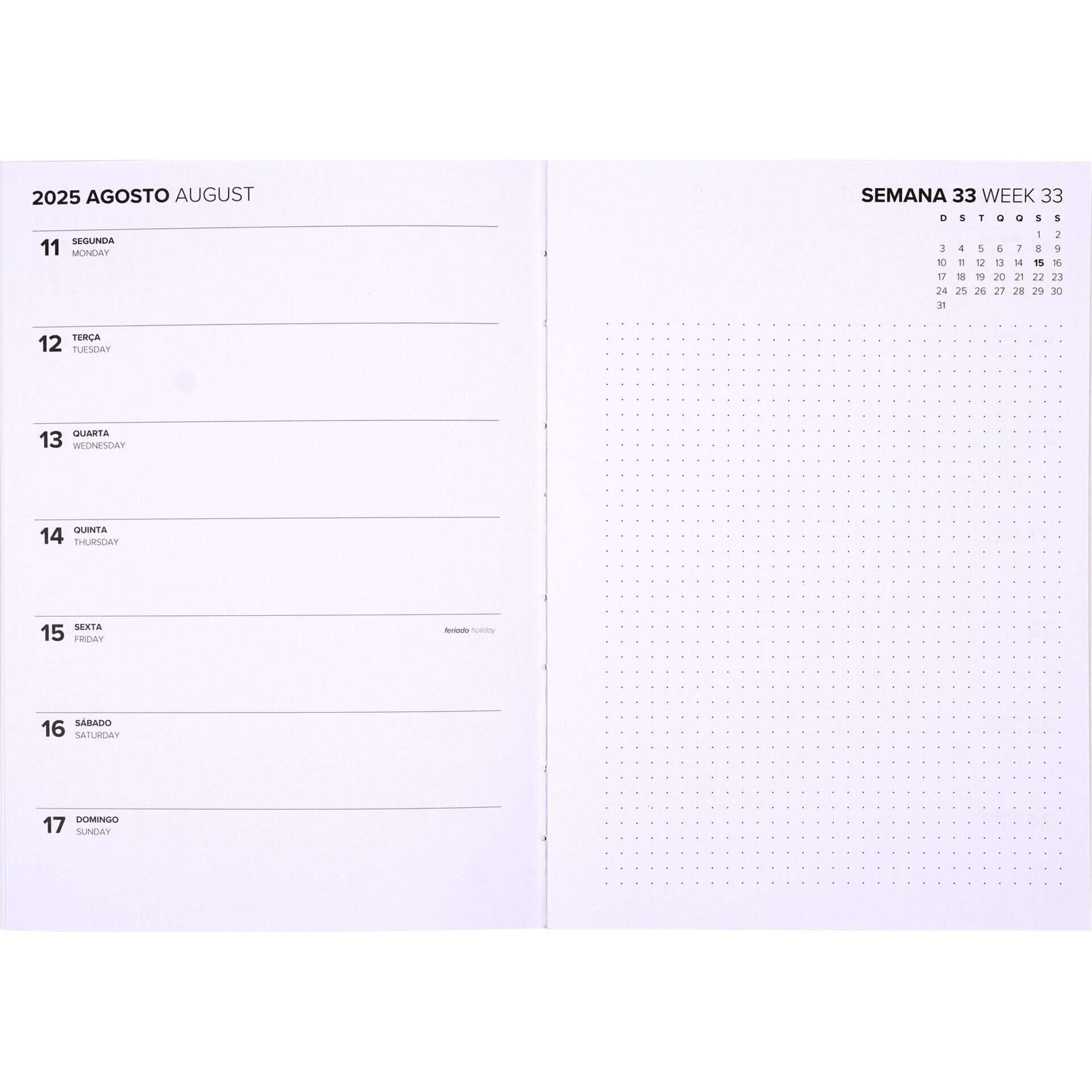 Agenda Semanal A5 com Elástico Plan (vários modelos)