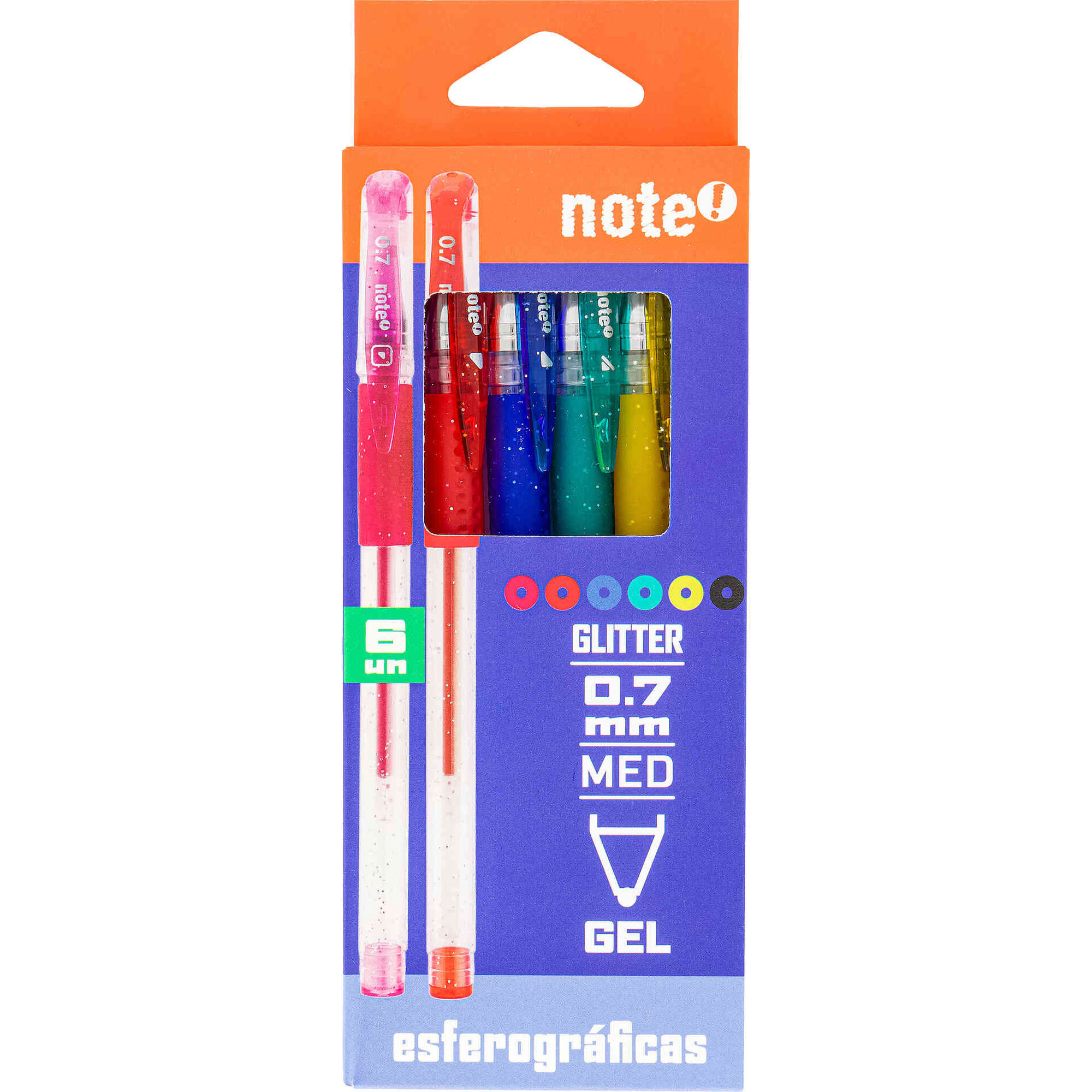 Conjunto 6 Canetas de Tinta Gel Glitter Note!