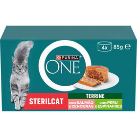 Comida H&uacute;mida para Gato Adulto Esterilizado Terrine Salm&atilde;o e Cenouras Purina One