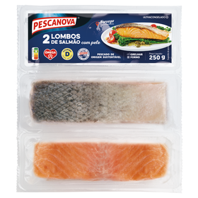 Lombos de Salm&atilde;o com Pele Ultracongelado Pescanova
