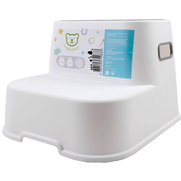 Degrau Infantil Antiderrapante Branco Happy Bear