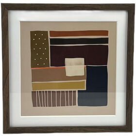 Quadro Decorativo Riscas 27x27cm Riscas Castanhas e Amarelas Quadro Decorativo Riscas 27x27cm Riscas Castanhas e Amarelas