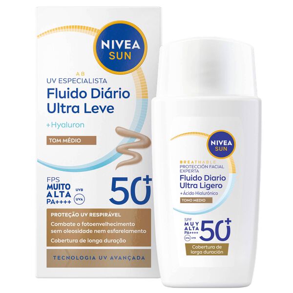 Protetor Solar Fluído Diário com Cor Médio FPS 50+ Nivea Sun