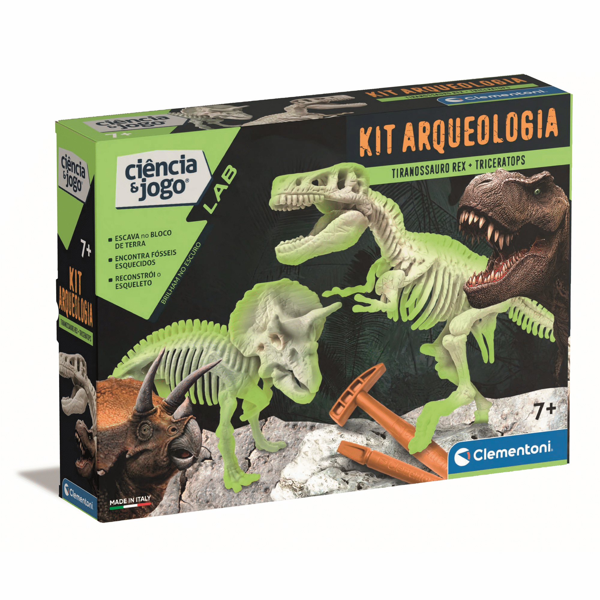 Kit Arqueologia - Tiranossauro Rex + Triceratops