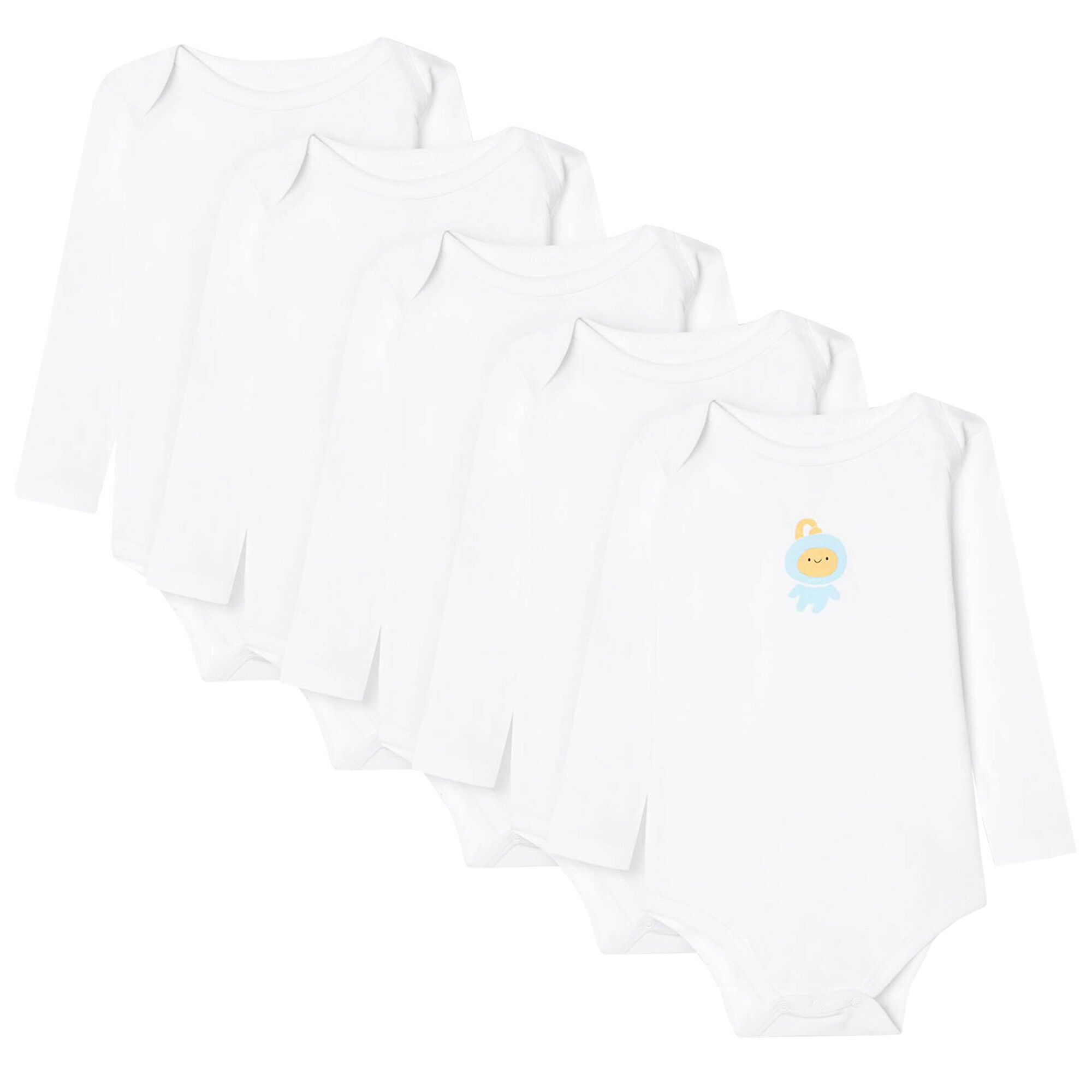 Conjunto 5 Bodies Bebé Menino Branco