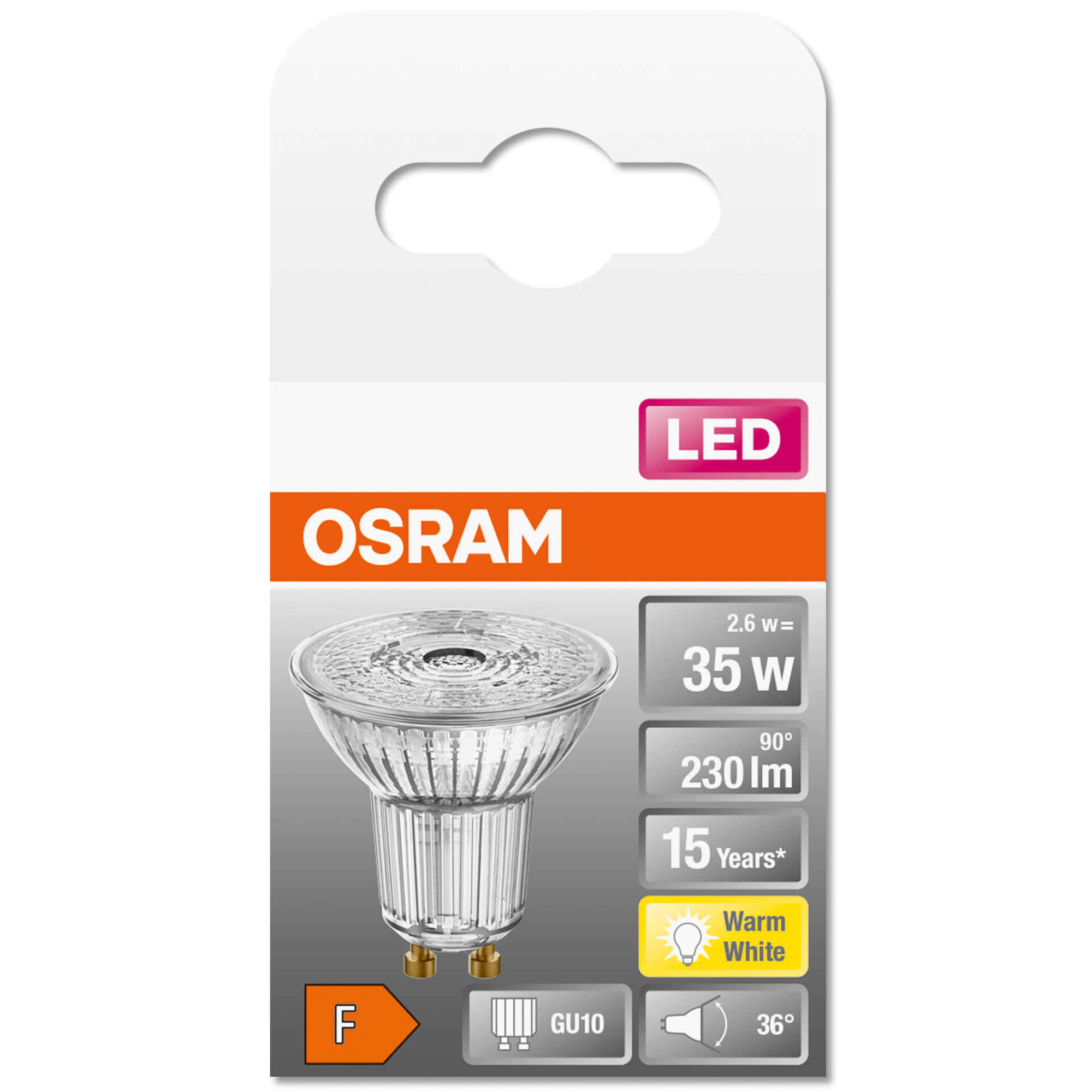 Lâmpada LED GU10 2700K 35W