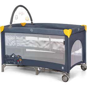 Cama de Viagem 2 N&iacute;veis Cinza C&atilde;o Complet Duo Asalvo